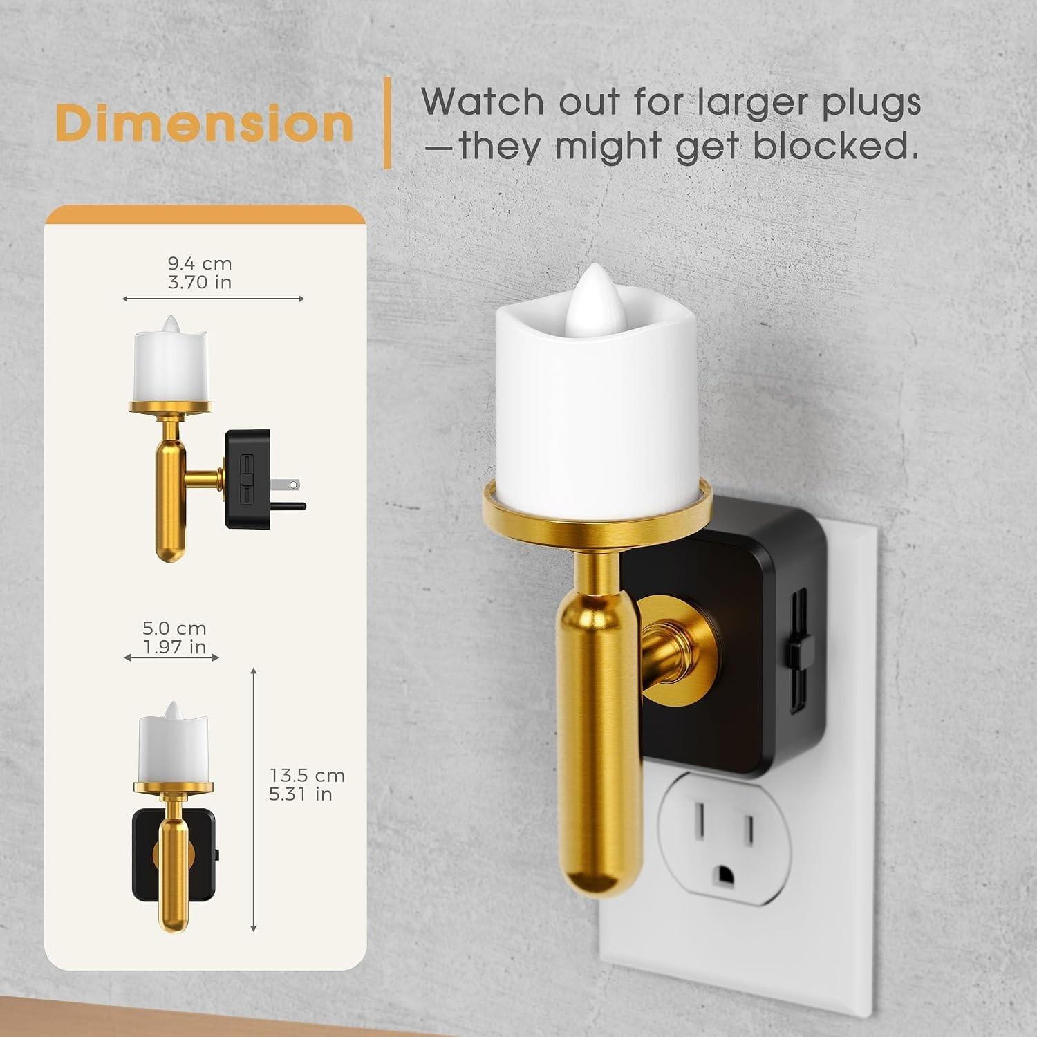 Versatile Flameless Night Light with Dusk to Dawn Sensor – 3000K Soft White