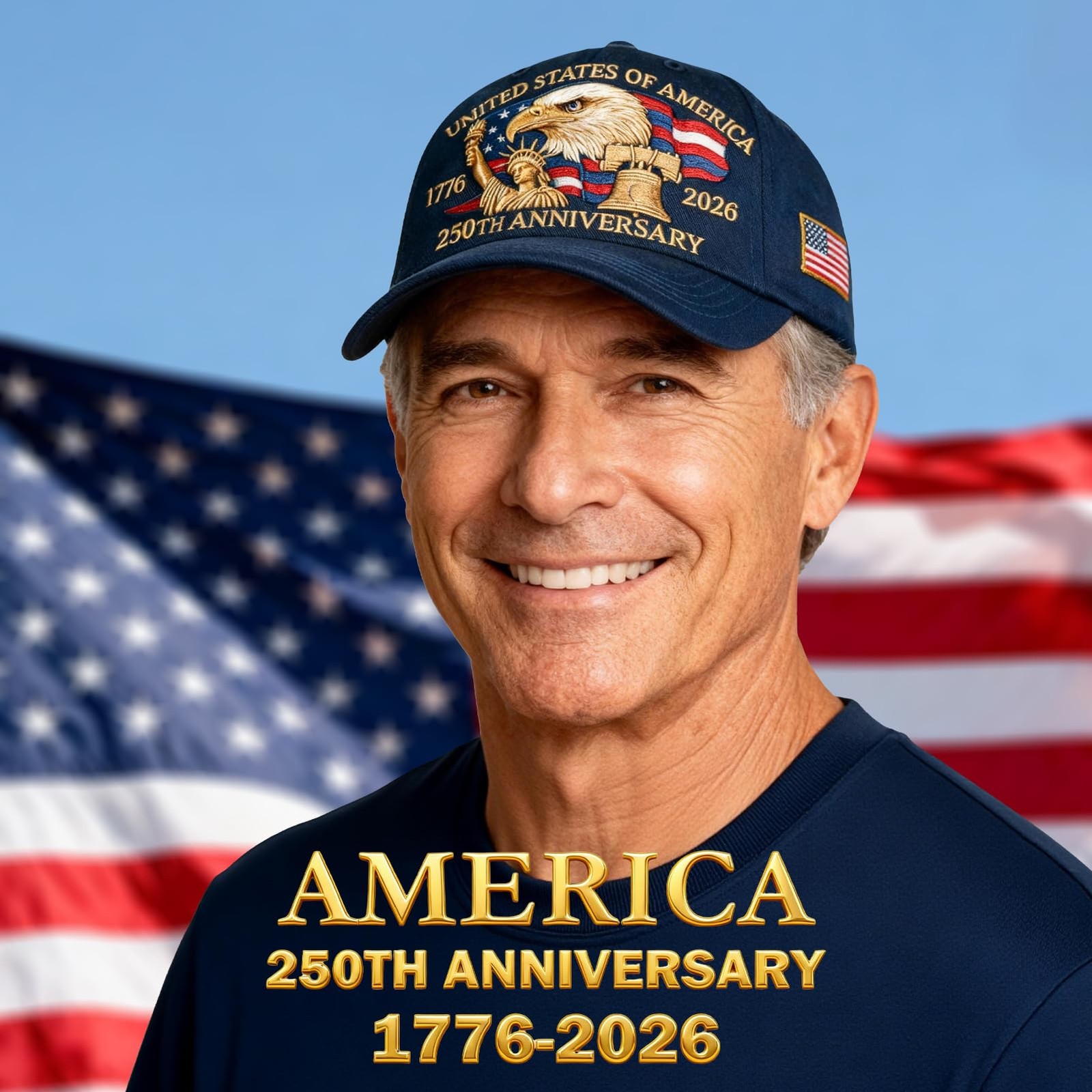 2Pack 250th Anniversary USA Hat Bald Eagle Embroidery Patriotic Baseball Cap …