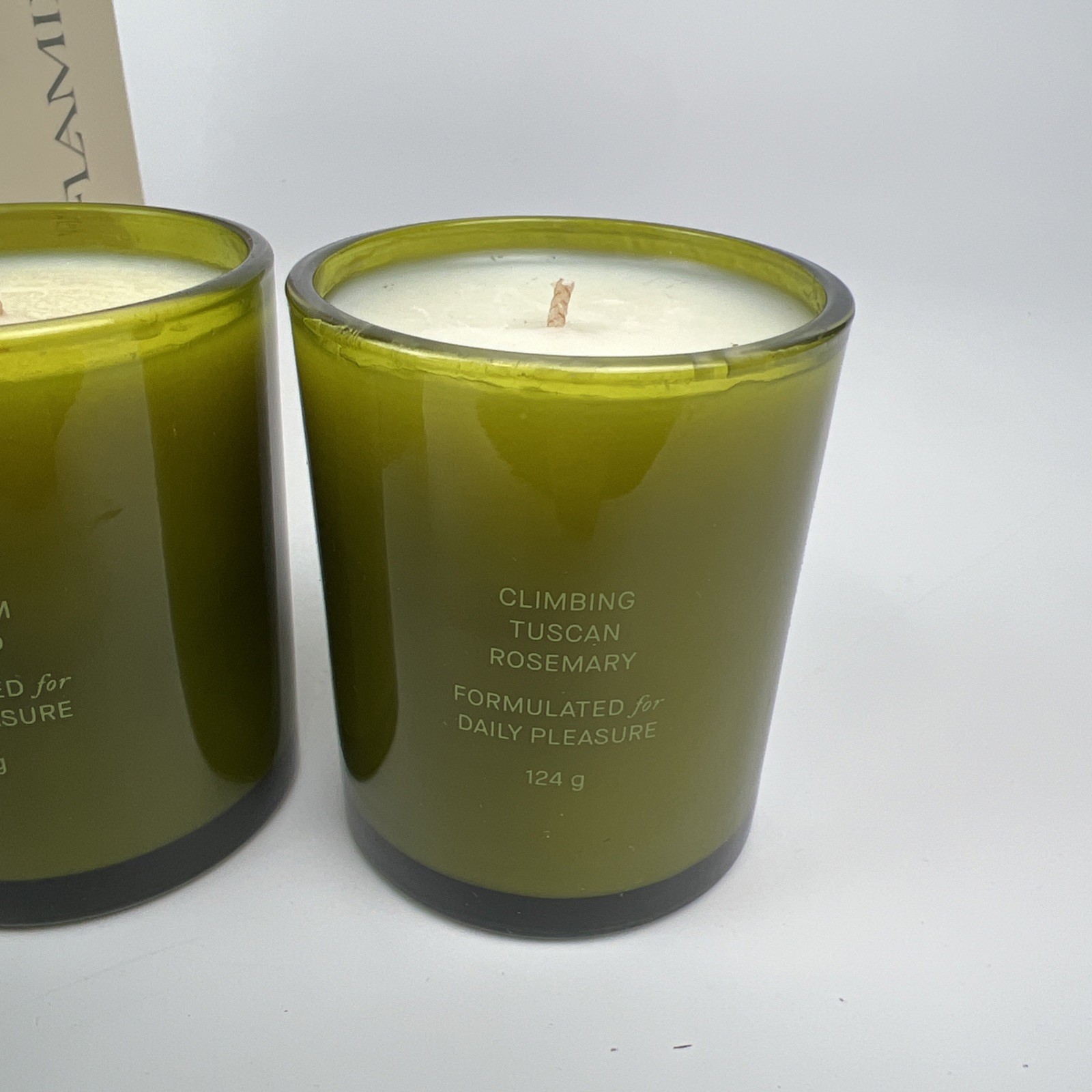 Flamingo Estate Candle Set Rosemary Sage Tomato Gift Set of 3 Open Box
