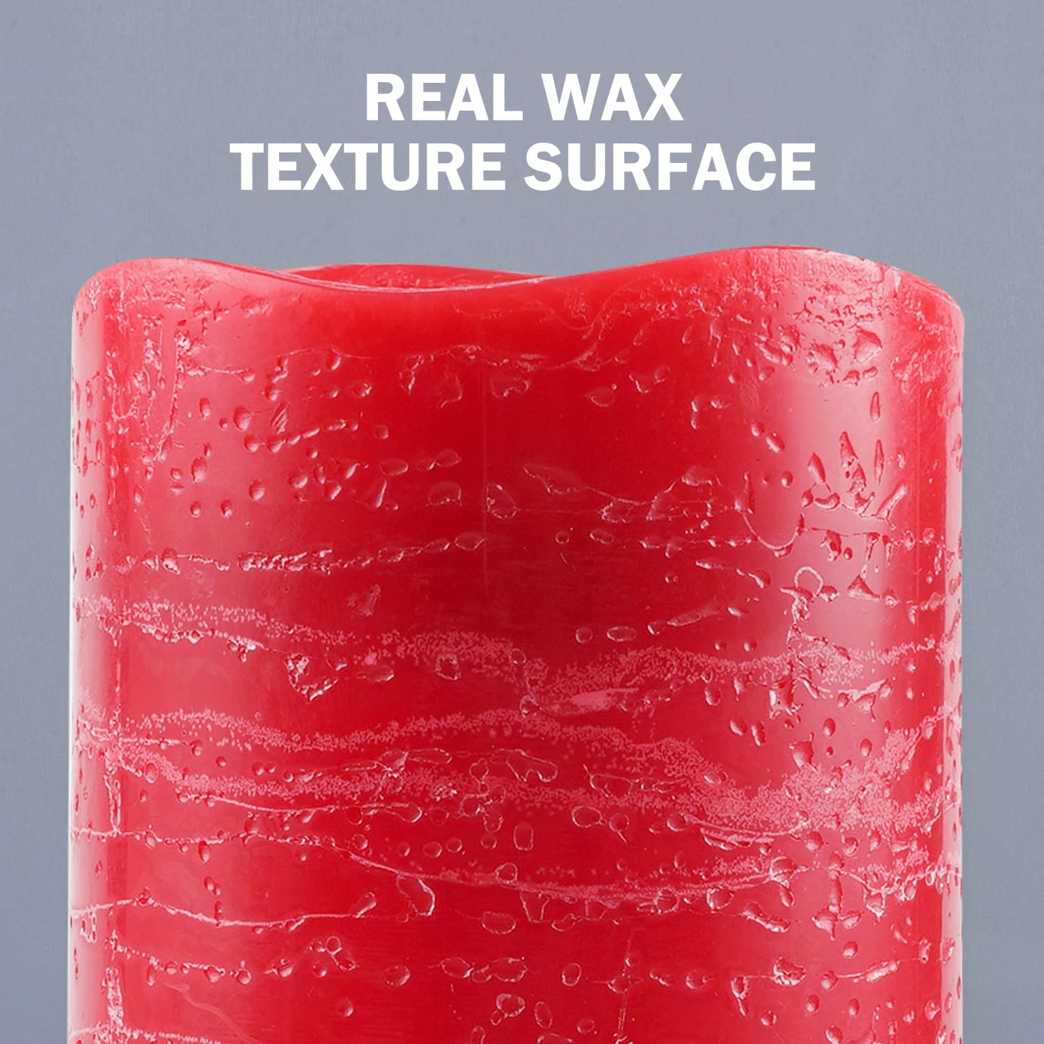 Red Flameless Candles Real Wax LED Pillar Candles Battery Operated with Cycli…