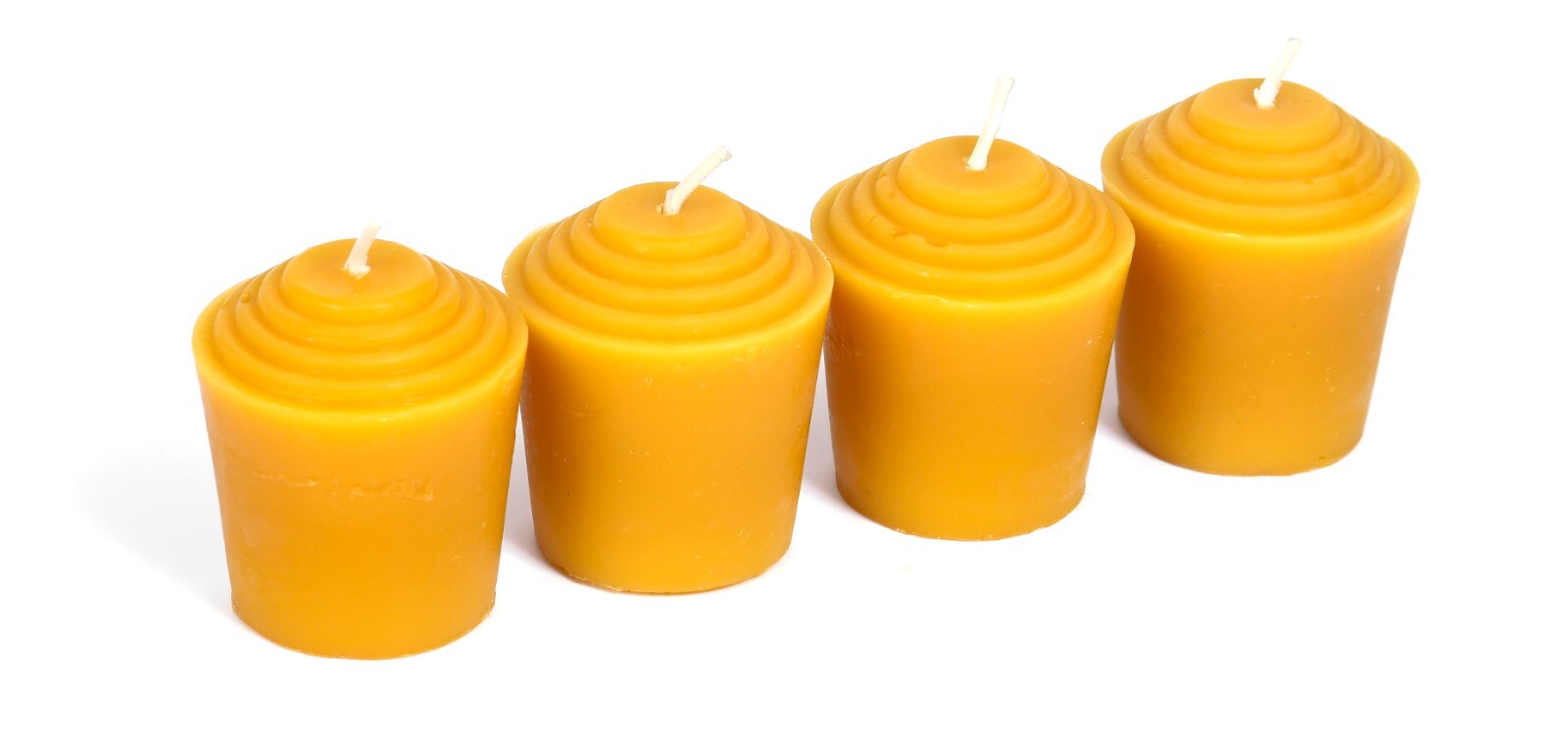 100% Pure Beeswax Votive Candles, Unscented, 15 Hours Each, Packs of 12 or 24