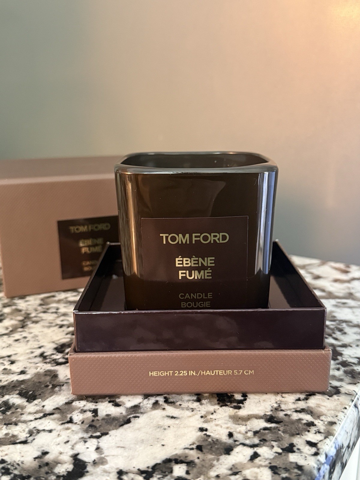 Tom Ford Ebene Fume Home Perfume Candle Bougie, Height 2.25 In, New in Box