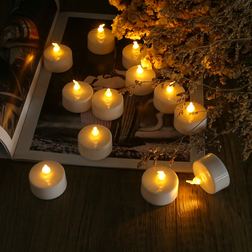 24Pack LED Tea Lights Flickering Flameless Candles Battery Operated with Timer