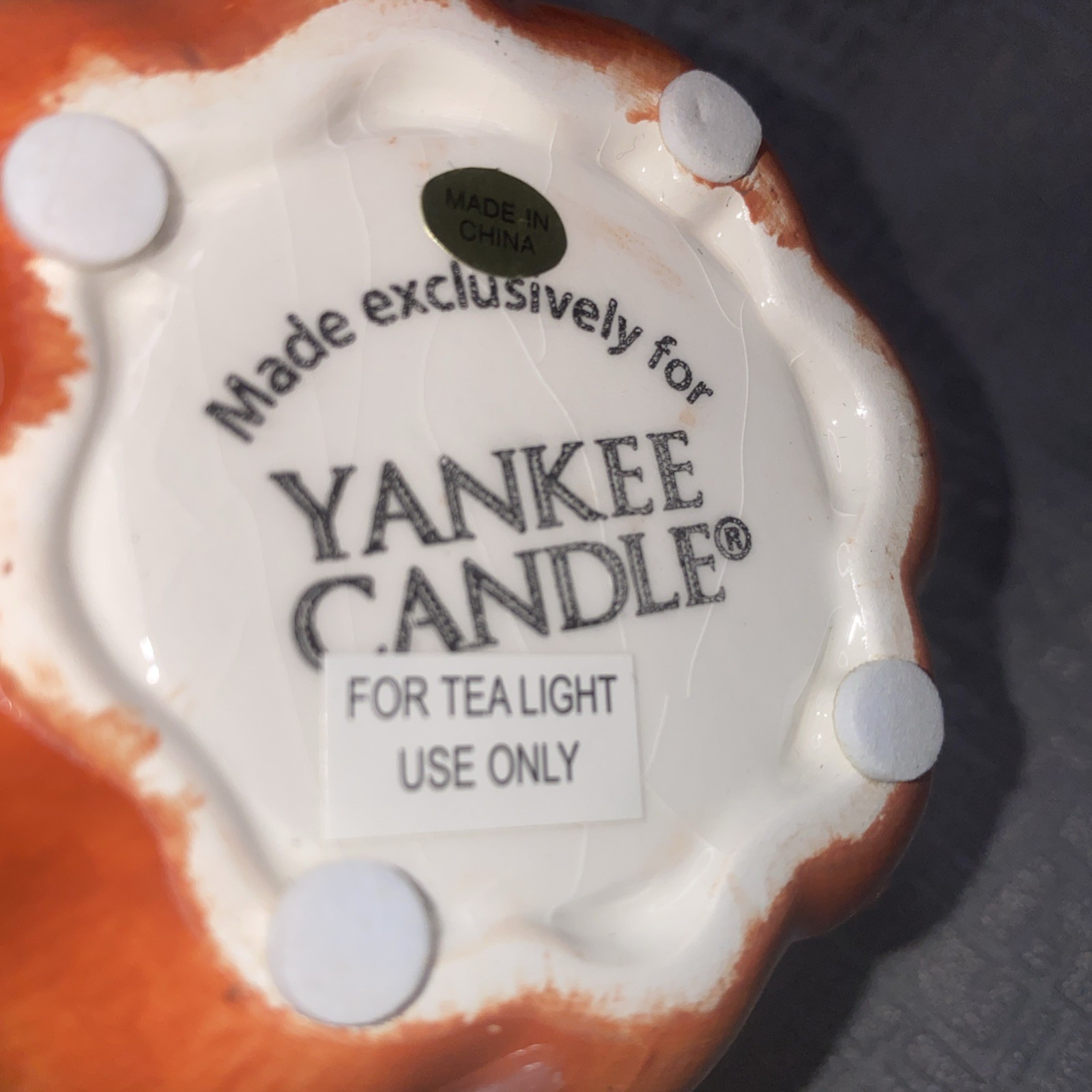 Yankee Candle HAPPY HARVEST PUMPKIN TEALIGHT HOLDER Fall Autumn Halloween EUC
