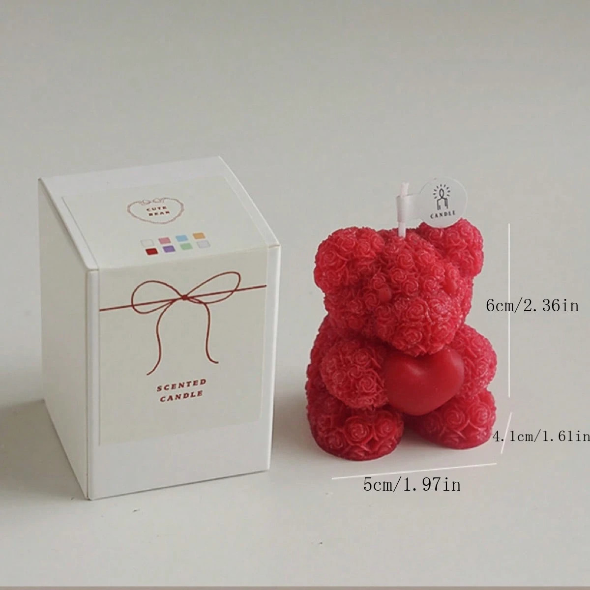 1pc Valentines Rose Bear Candle Aromatherapy Lovely Decoration Partner Hand Gift