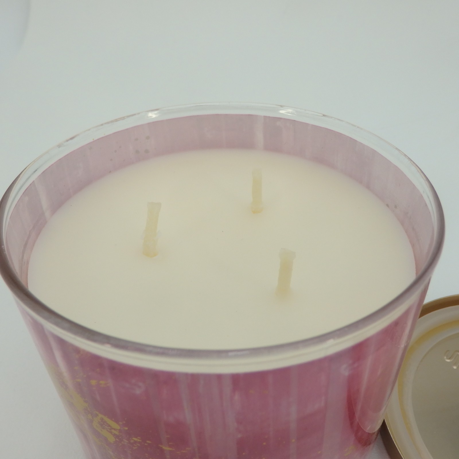 (1) Bath & Body Works White Barn Gold Pink Tea Rose 3-wick Candle 14.5oz New