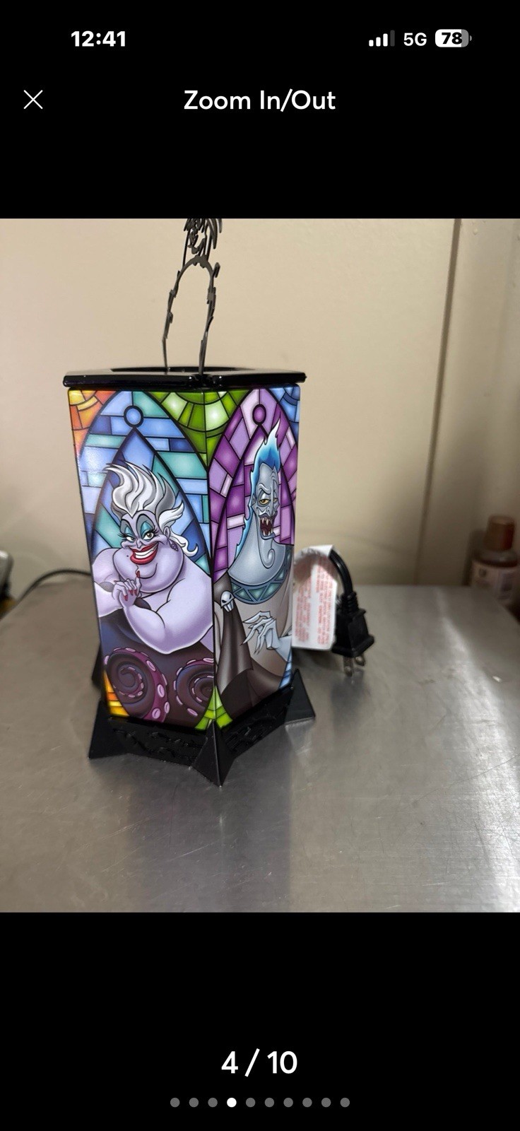 Scentsy Disney Villains Stained Glass Lantern Accent Lamp, Corded Switch