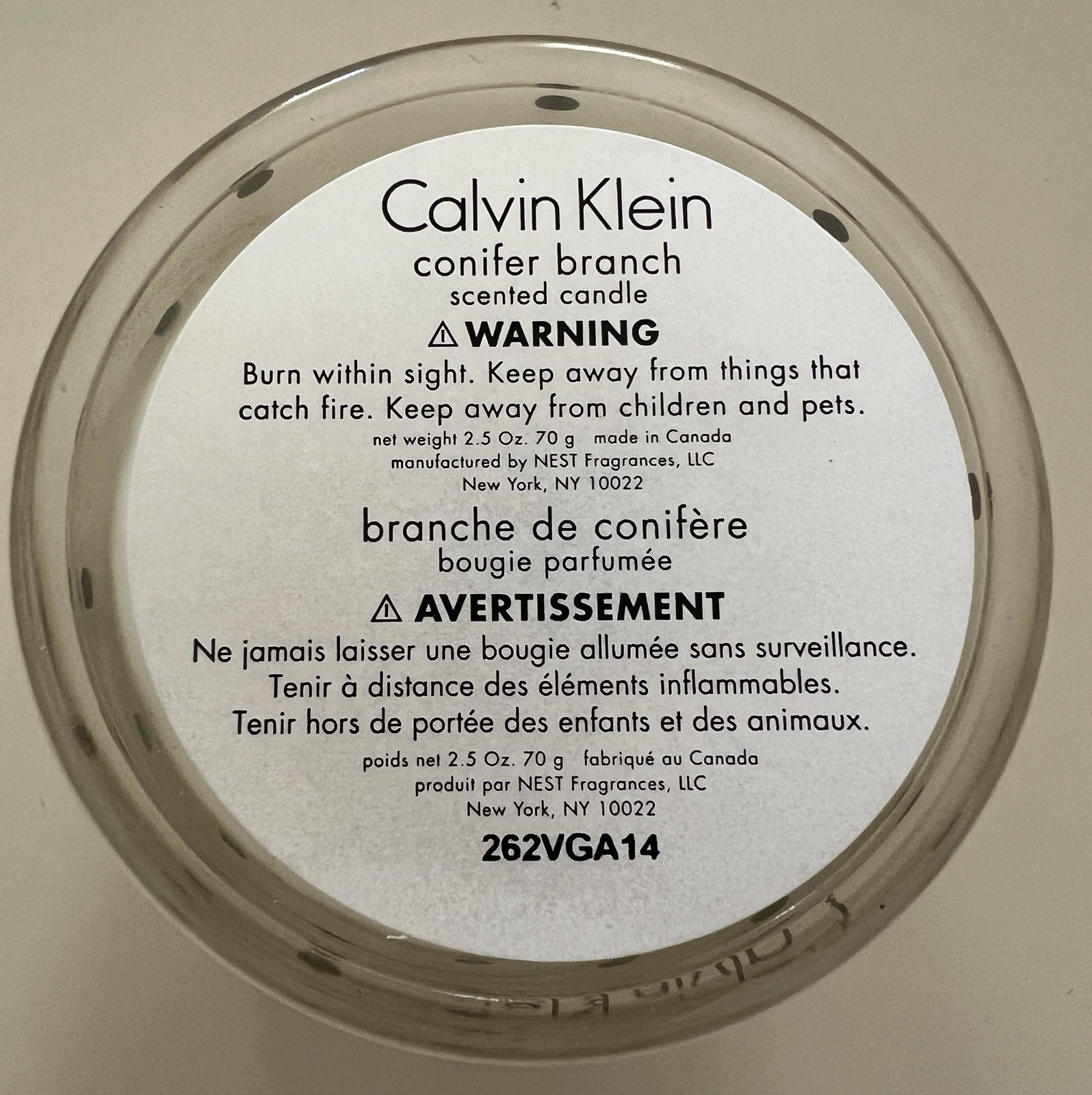 CALVIN KLEIN CONIFER BRANCH SCENTED CANDLE SET NEW FREE SHIPPING