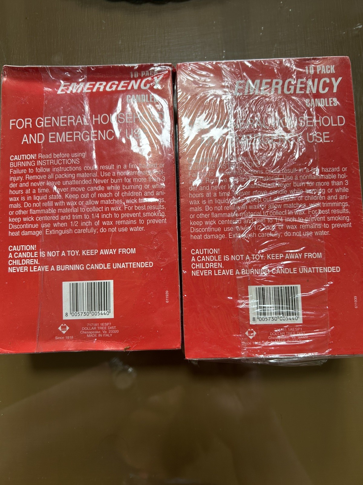 2 packages of new, sealed 10 Pack Emergency Candles Sealed. 20 candles total