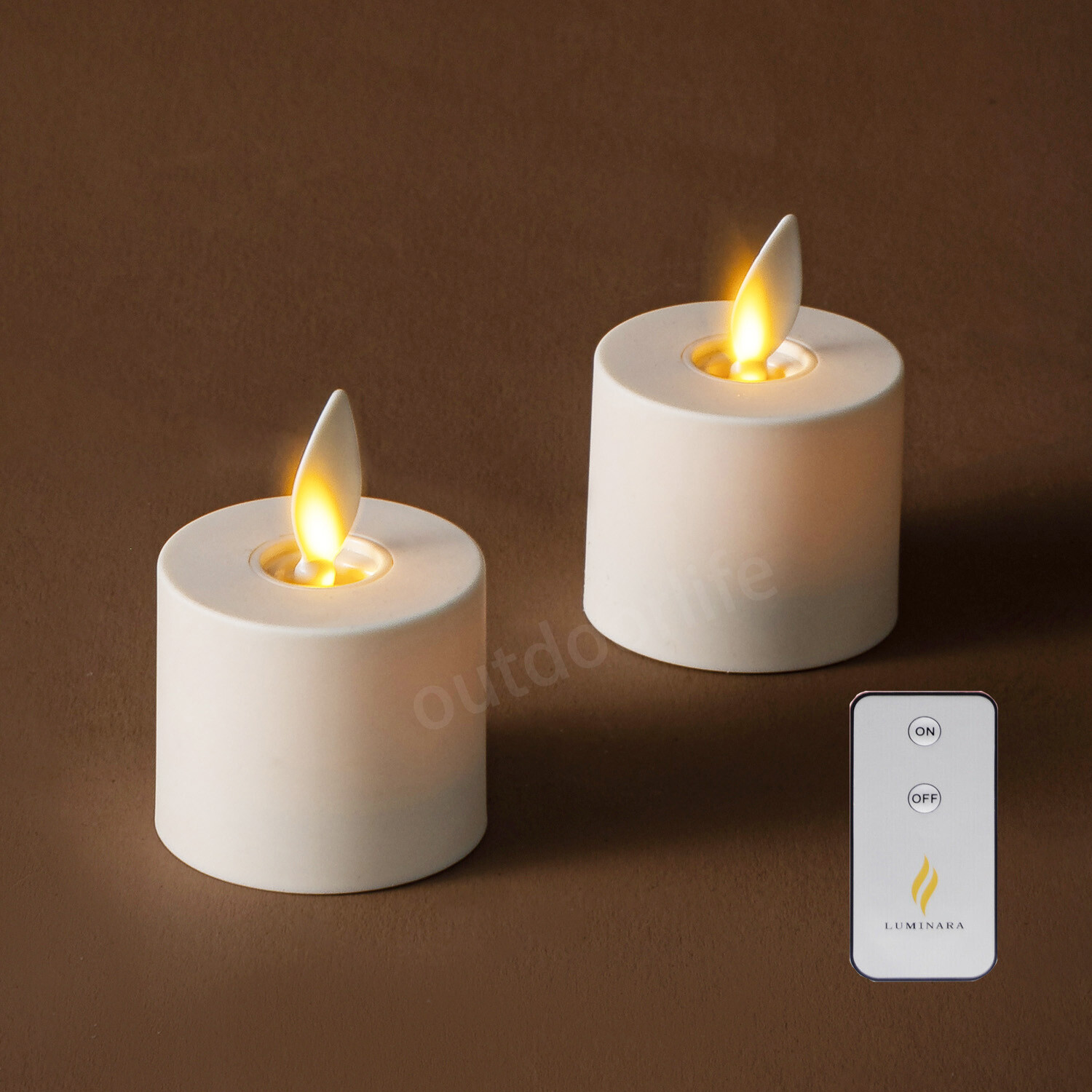 Luminara Flameless Battery LED Tealight Candles with Remote Ivory 2″ H X 1.4″D