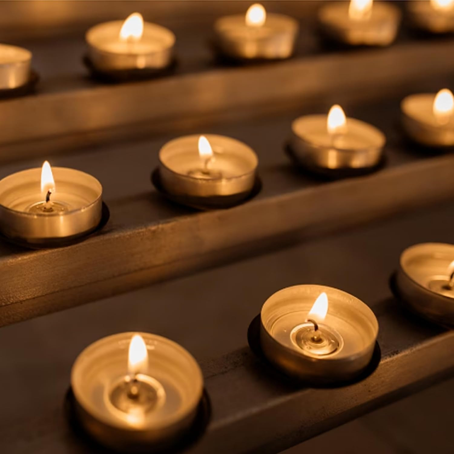 Bulk Mini Tea Lights – 50 Unscented White Travel Candles for Shabbat