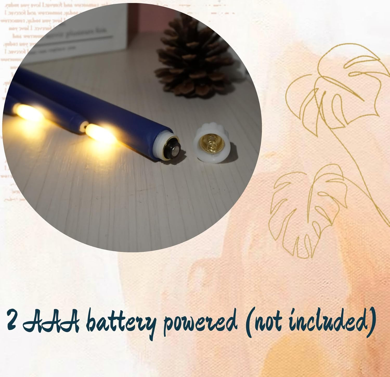 Navy Blue Flameless Taper Candles with Remote, Flickering Battery Powered LED Ca