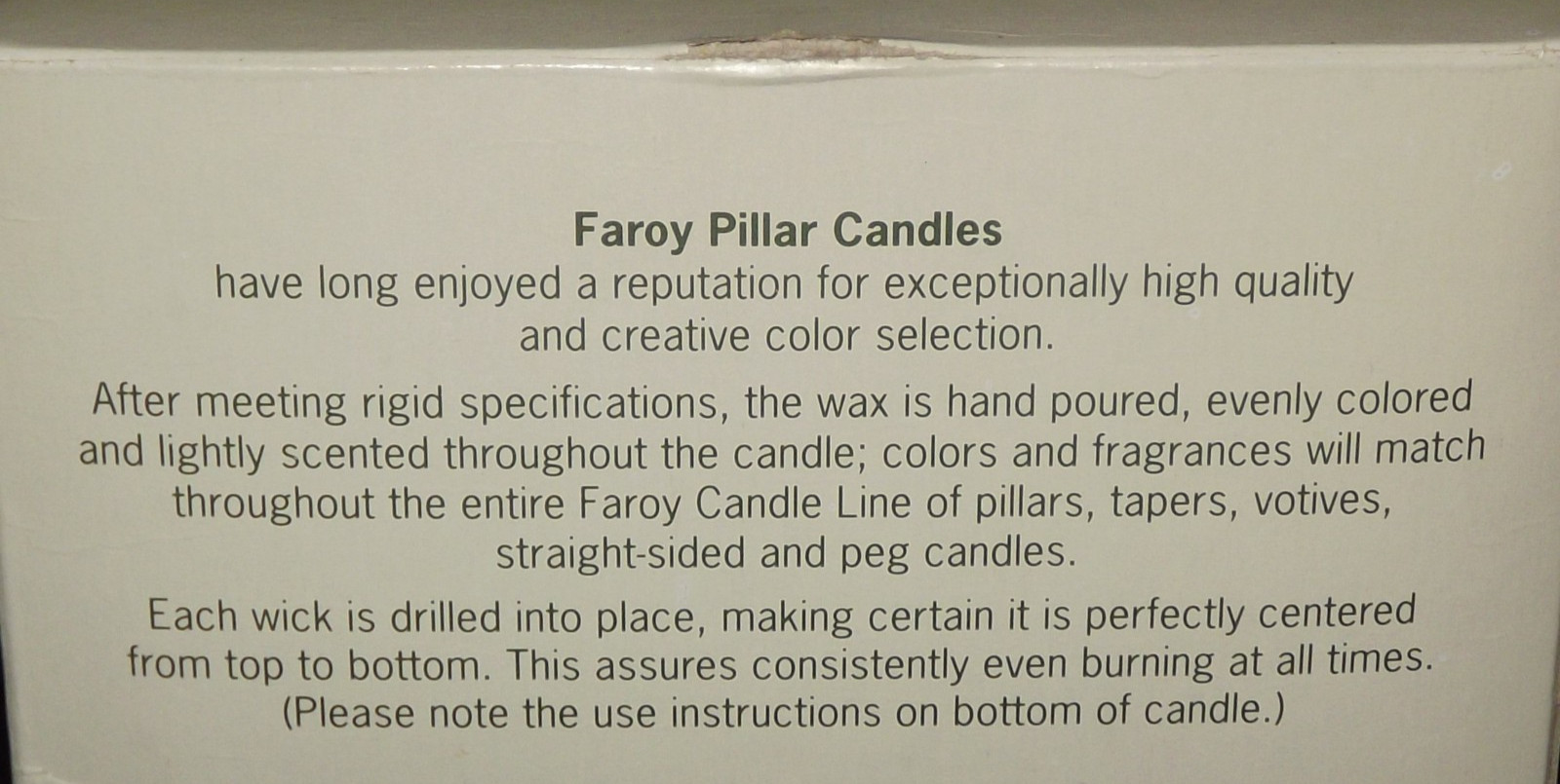 FAROY 3 Wick Pillar Candle 6″ x 6″ White Vanilla Scented New In Original Box