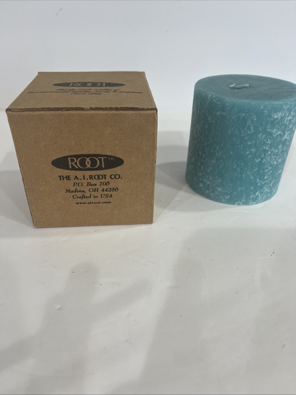 Root Candles 333 Scented Rose Timberline Pillar Candle , 3 x 3-Inch Light Blue