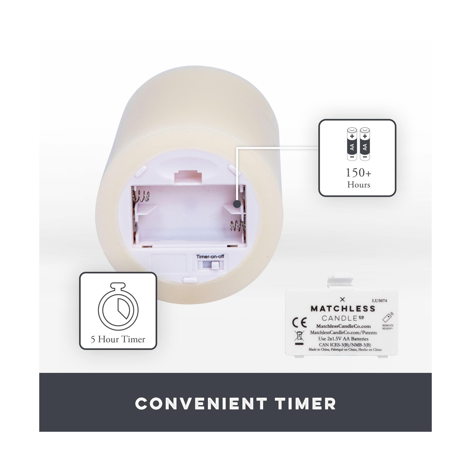 Matchless Candle Co. by Luminara Set of 3 (3″ x 4.5″,5.5″,6.5″) Flameless LED…