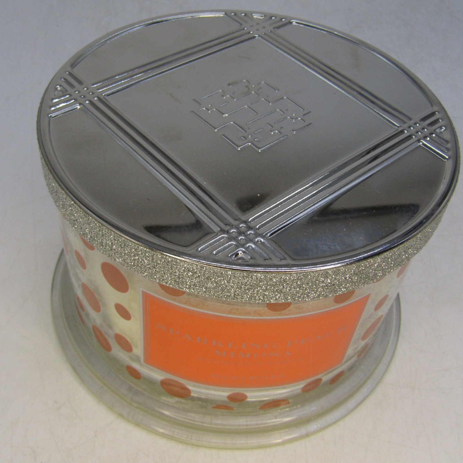Harry Slatkin, Homeworx, “Sparkling Peach Mimosa” Scented Candle 4 Wick.