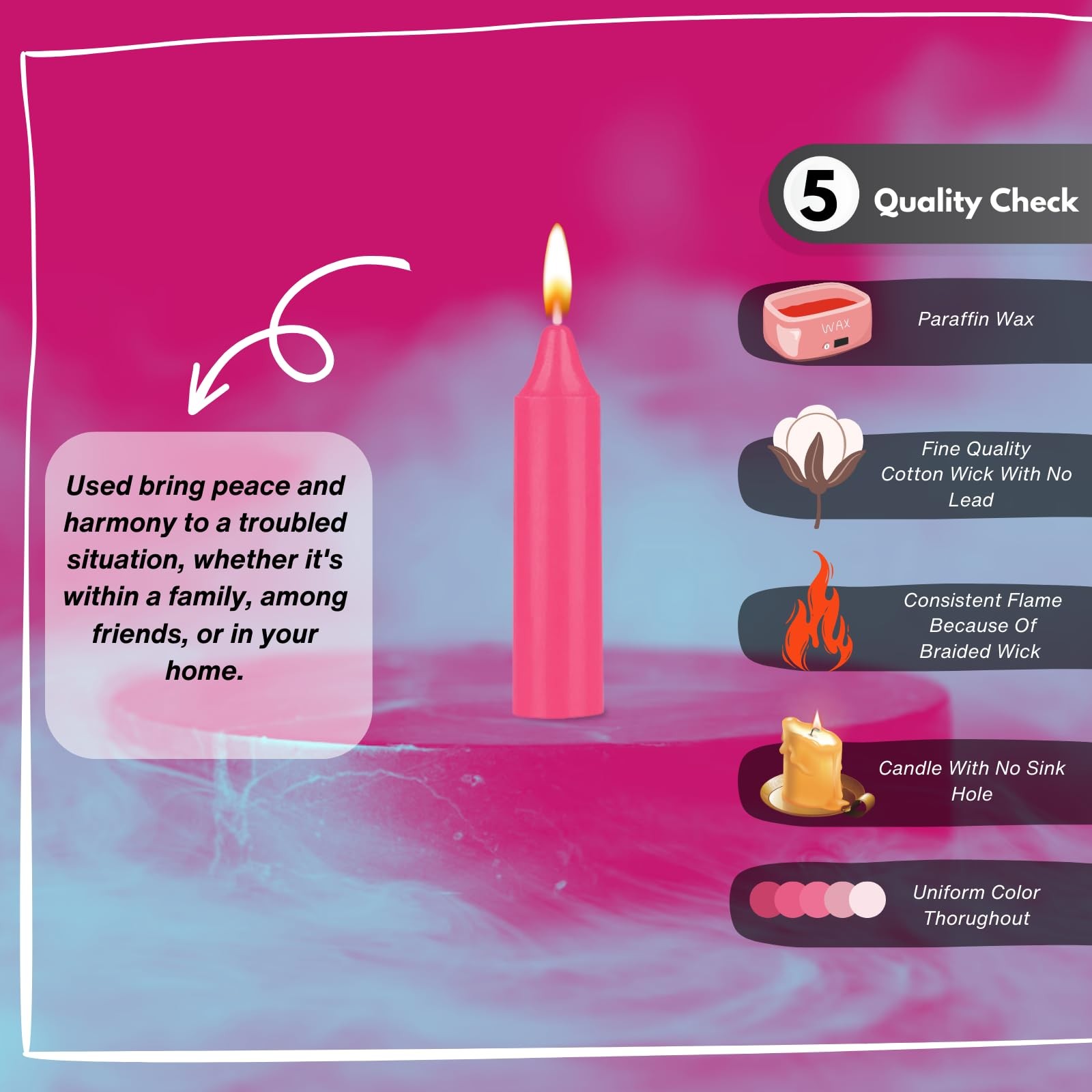 ladyrobyn Box of 12 Pink Candles | 4 inches Tall & 3/4 inch Diameter | Witchc…