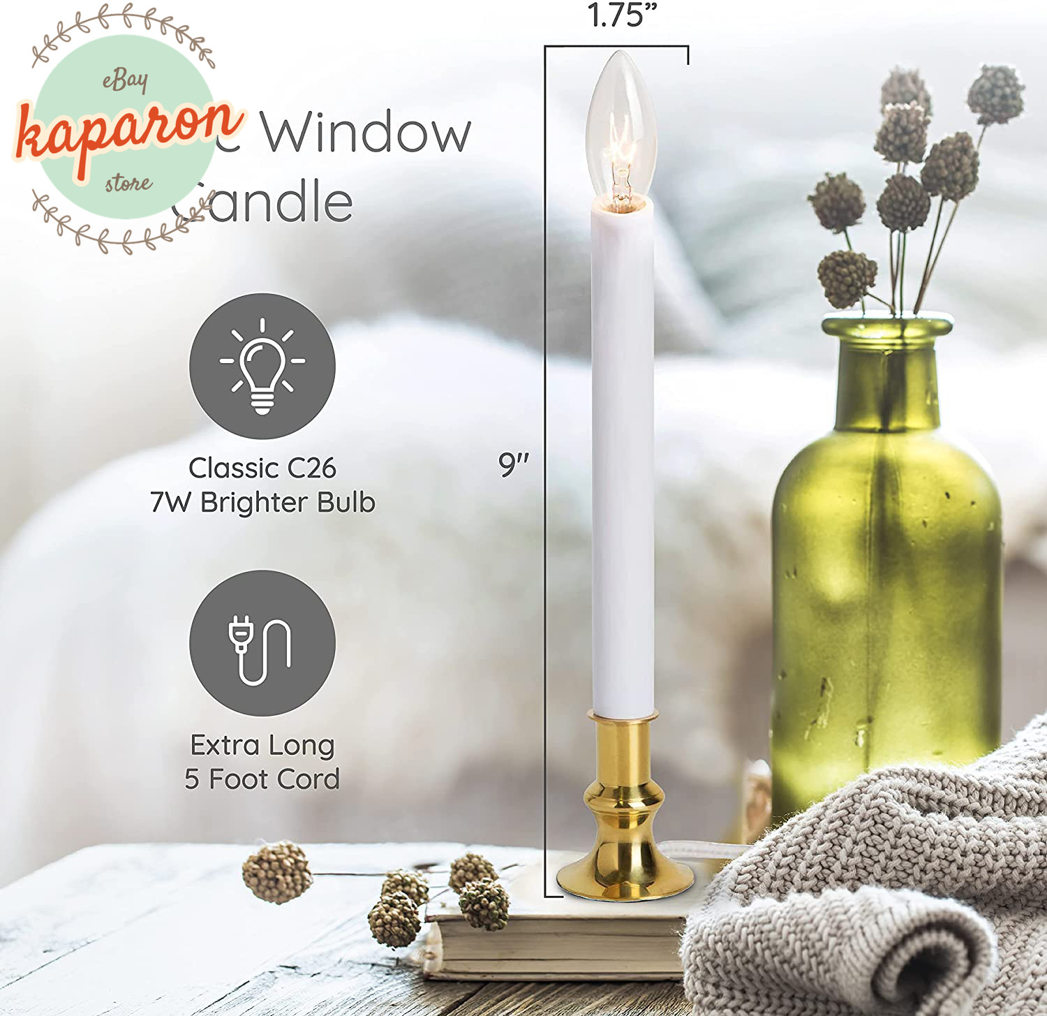Electric Window Candle Light Glass Bulb Dusk To Dawn Sensor Lights Home Decor 6