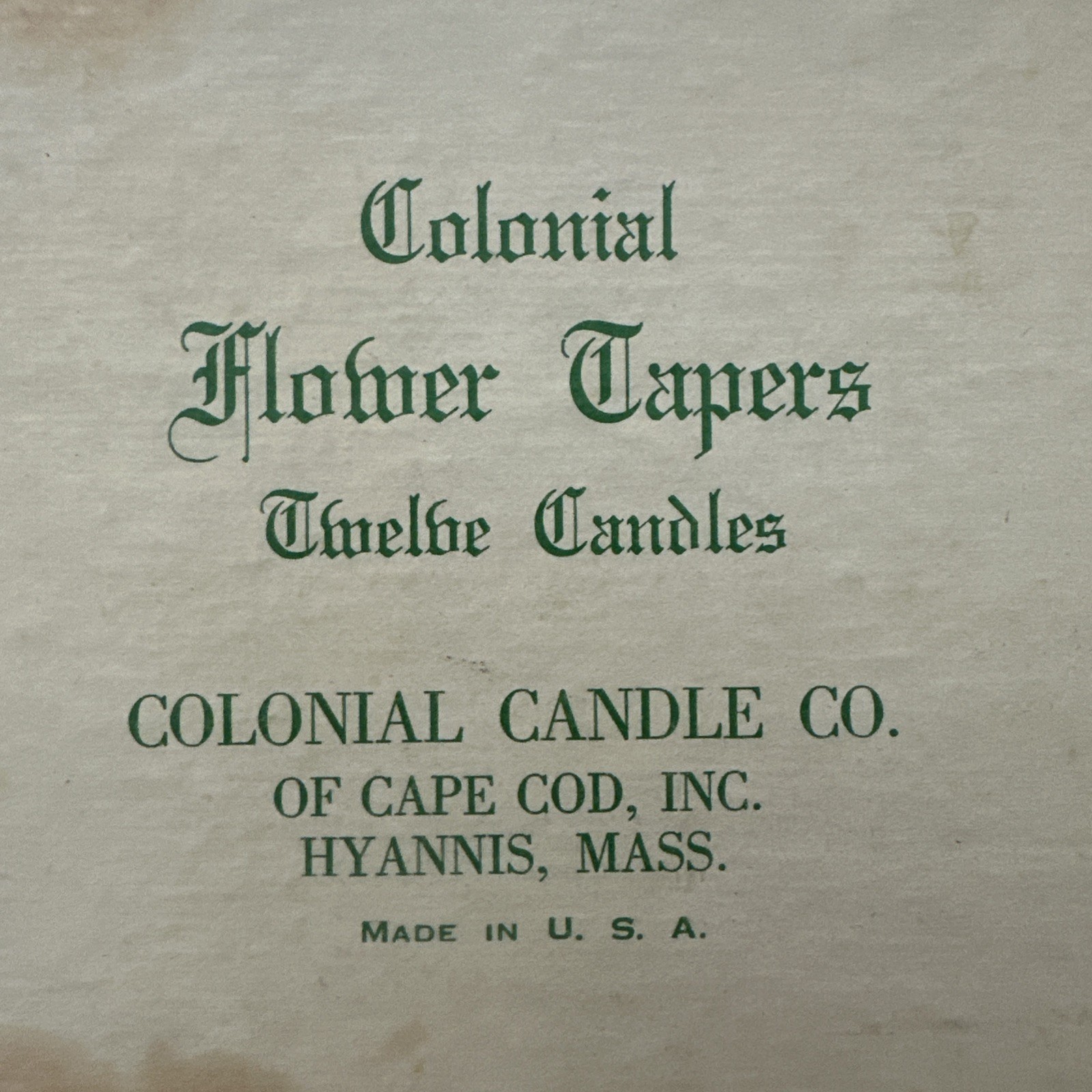 Vintage Candles Colonial Flower Tapers Box of 12 Multi Color Hyannis Mass