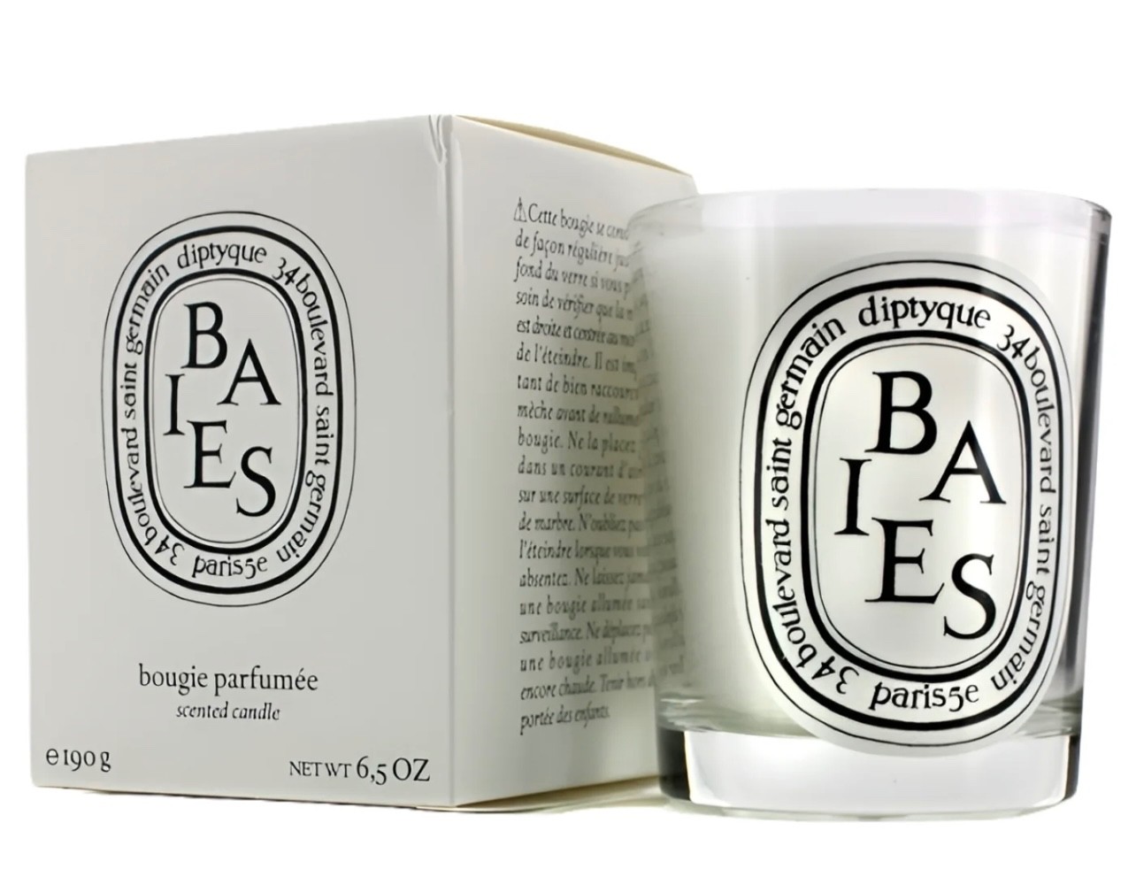 Diptyque Baies Candle 6.5oz / 190g Luxury Scented Home Fragrance Authentic
