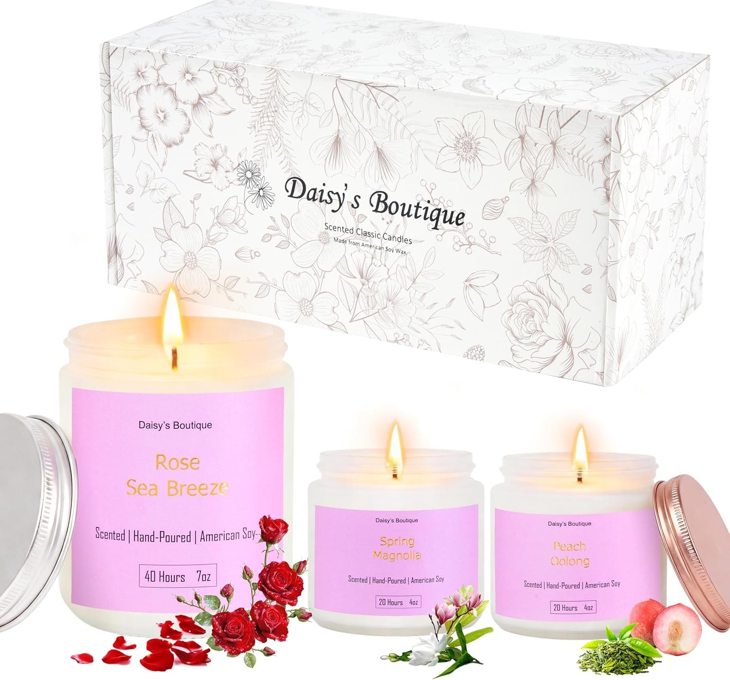 3 Pack Scented Candles for Home Aromatherapy Candle Gift Set Soy Wax Long Las…