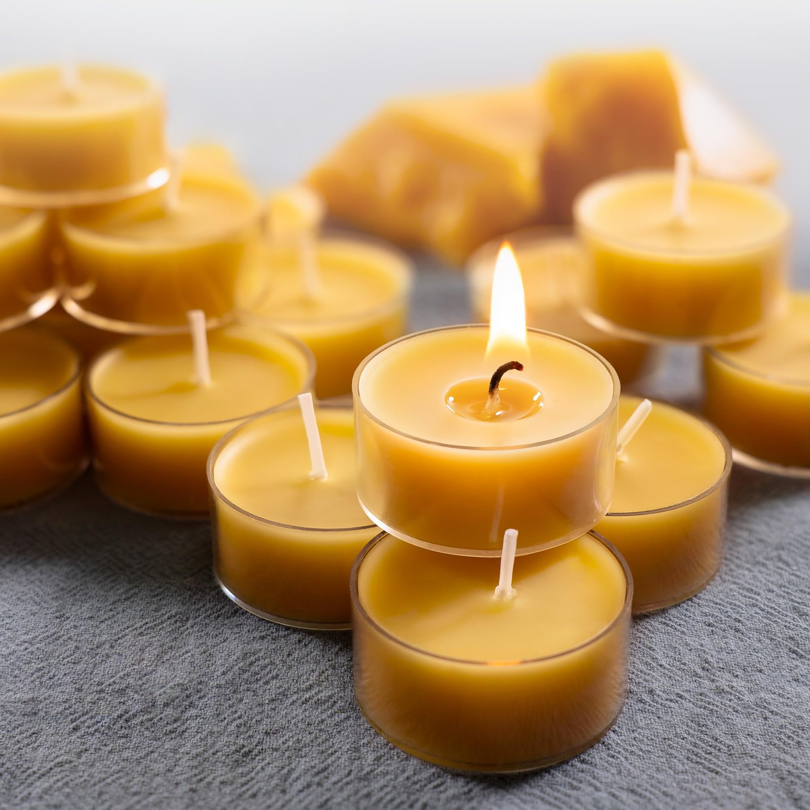 48 Packs Beeswax Tealight Candles, 100% Pure Beeswax Candles | 4Hour Extended…