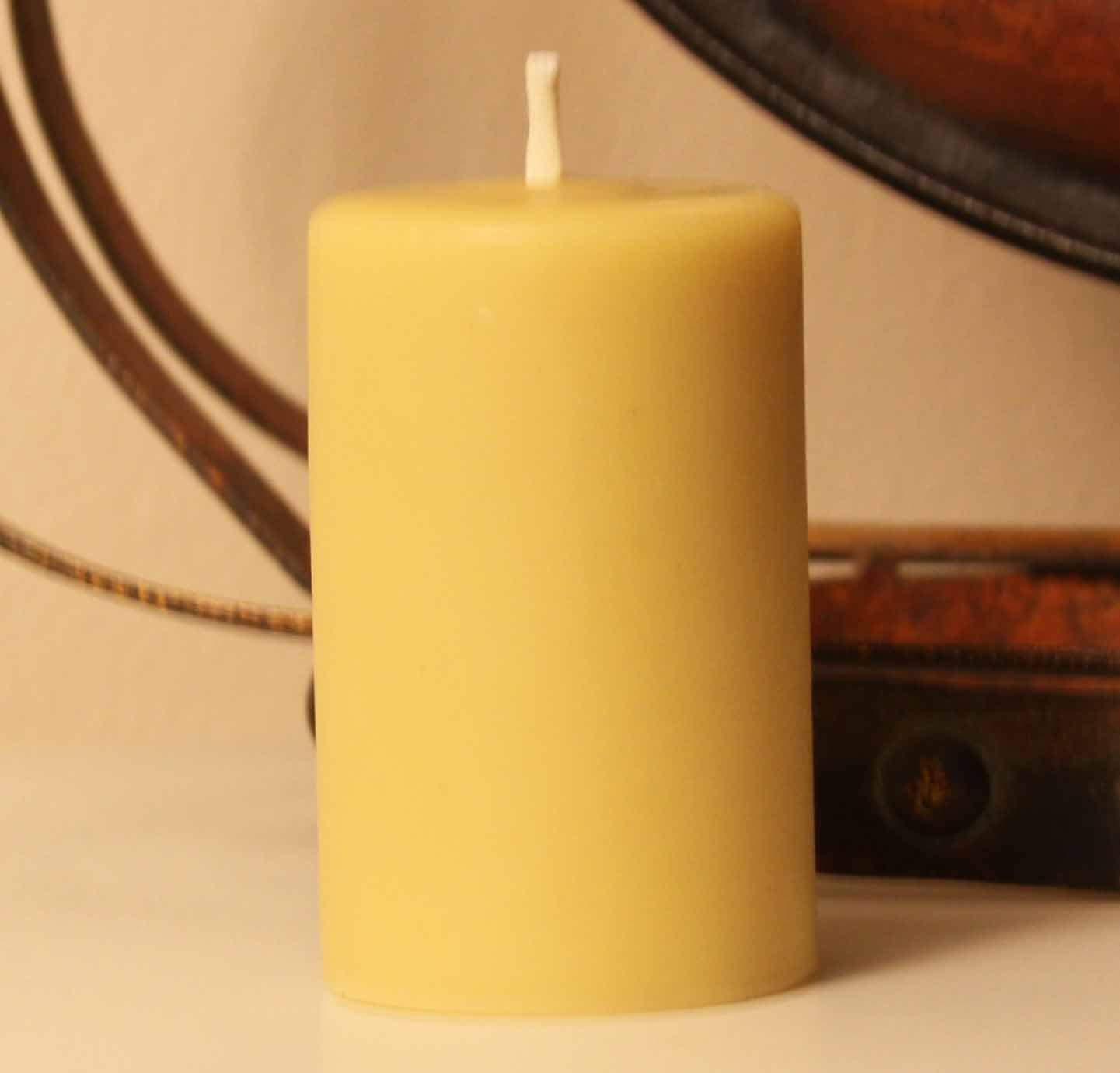 Handmade 100% Pure Beeswax Pillar Candles 100% Cotton Wick