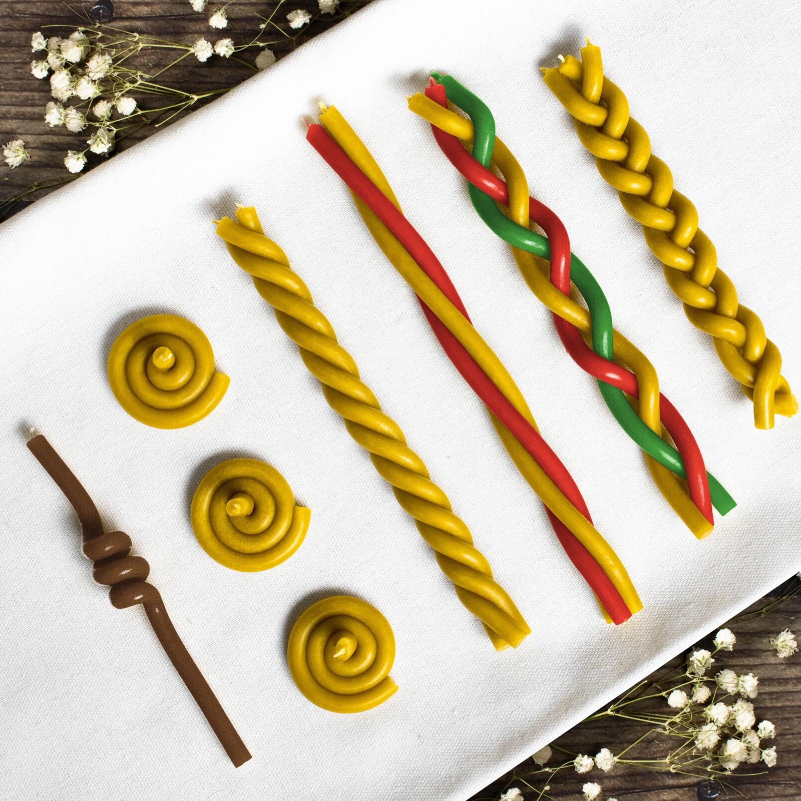 300 pcs Diveevo beeswax candles Multicolor set premium quality L-6.3in, Ø-0.2in