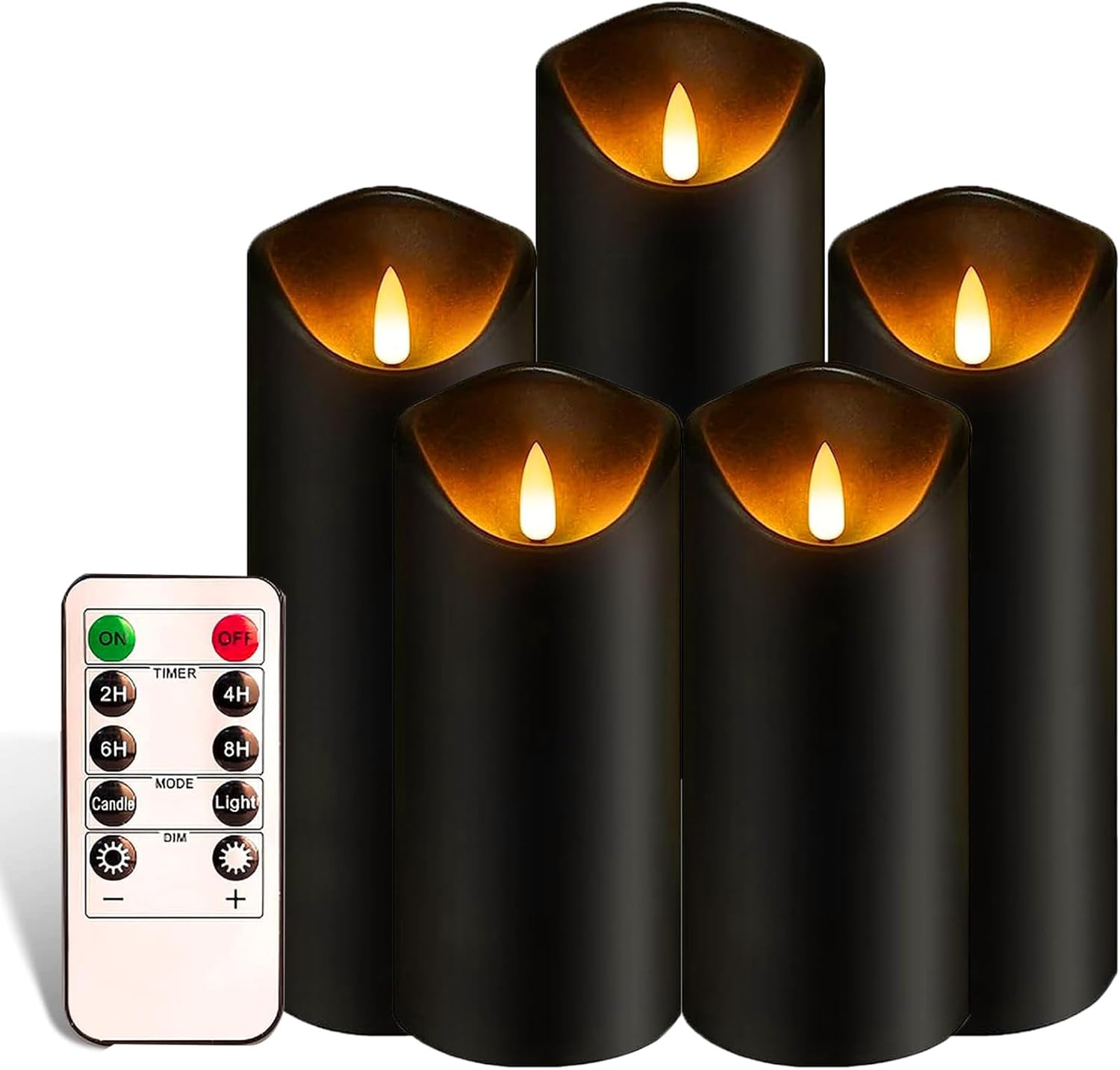 Battery Operated Flameless Candles 3D Wick with Controller Flickering Flame