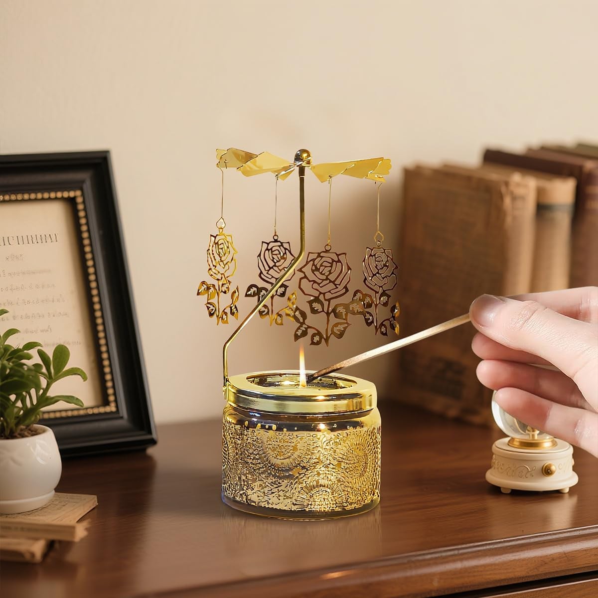 Elegant Butterfly Candle with Rotating Holder Box Set Gift For Women Home Decor