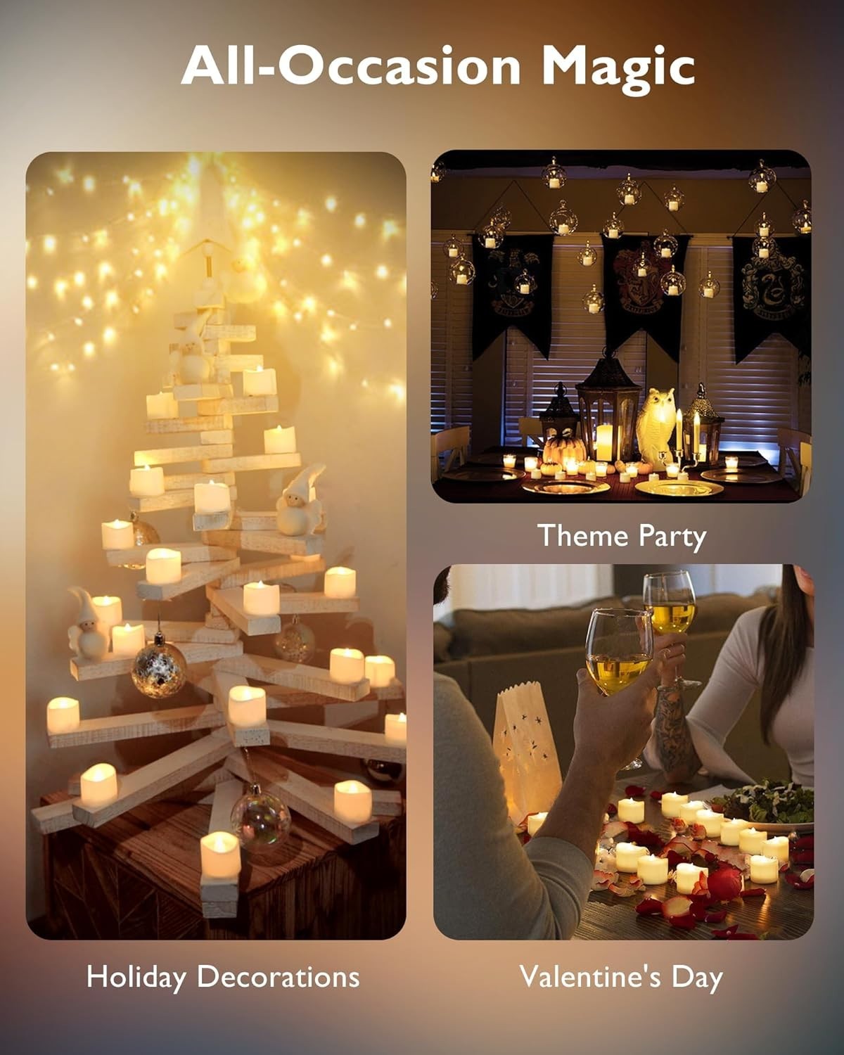 Battery Operated LED Tea Lights – 12-Piece Set with 6-Hour Timer & Cozy Flicker