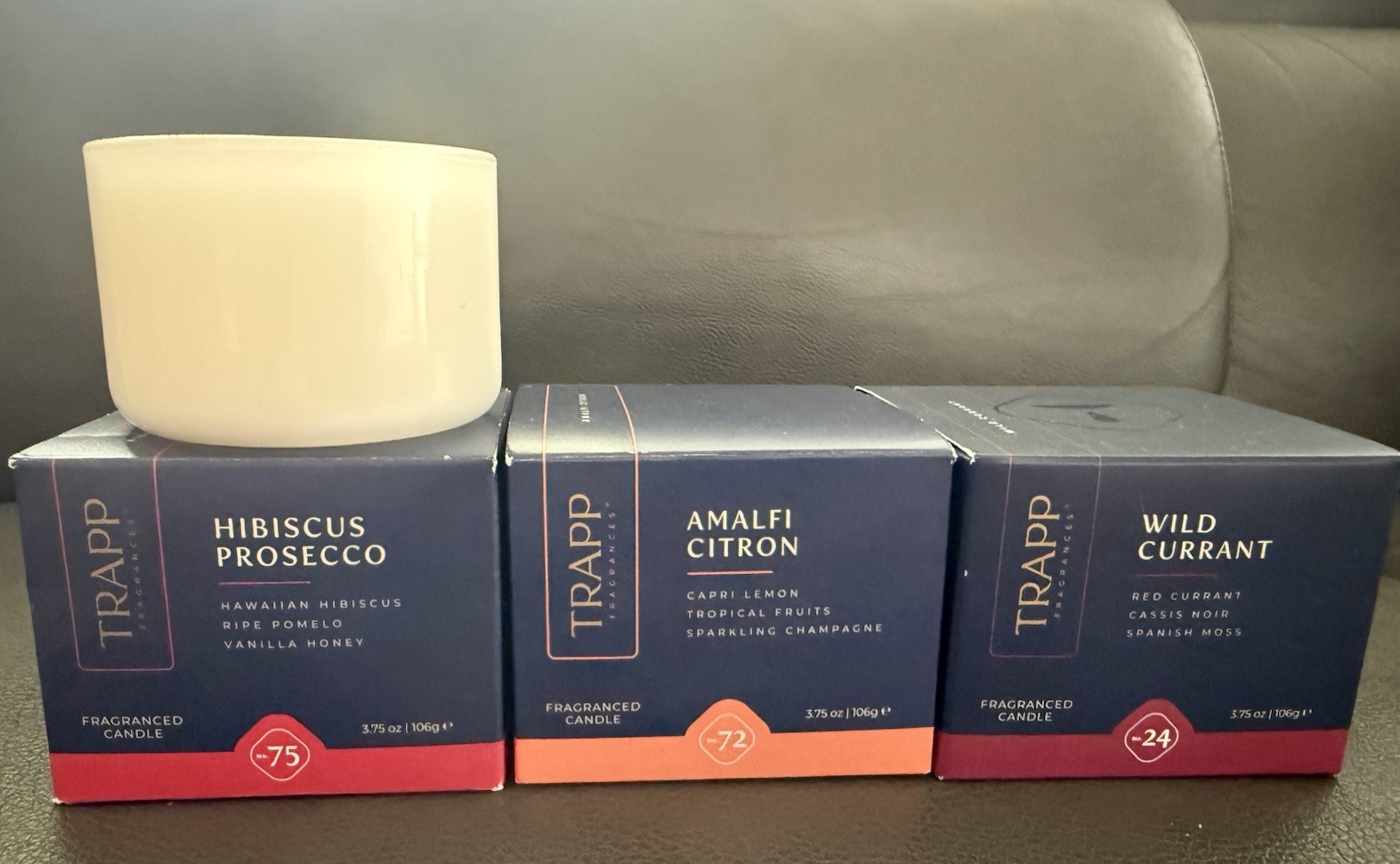 6-TRAPP 3.75 OU Glass Candles In 4 Different Scents,Candles Sold Individually