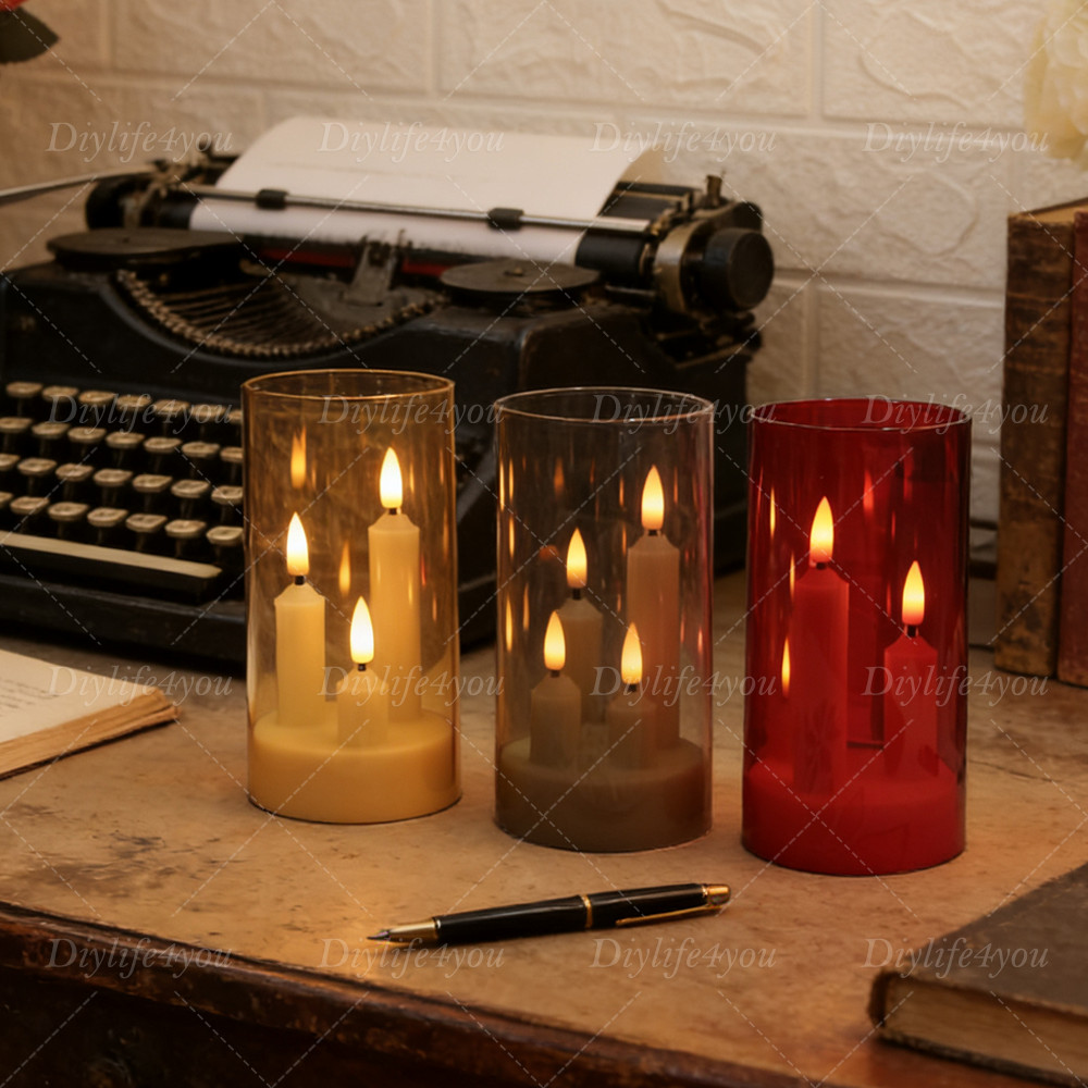3-in-1 Flameless Flickering LED Taper Candles Battery Operated Wedding Party US
