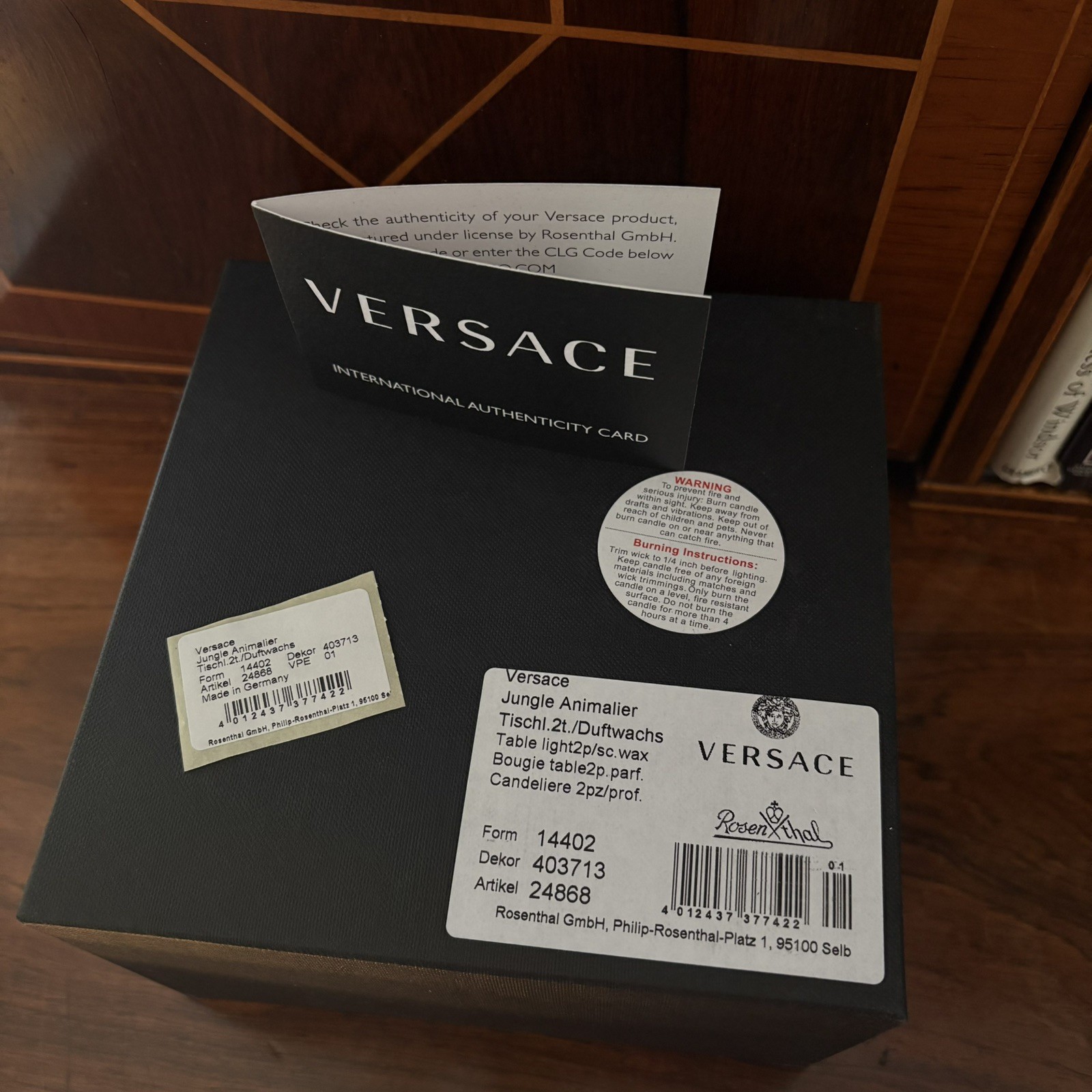 Versace Jungle Animalier Scented Candle *100% Authentic* New In Box
