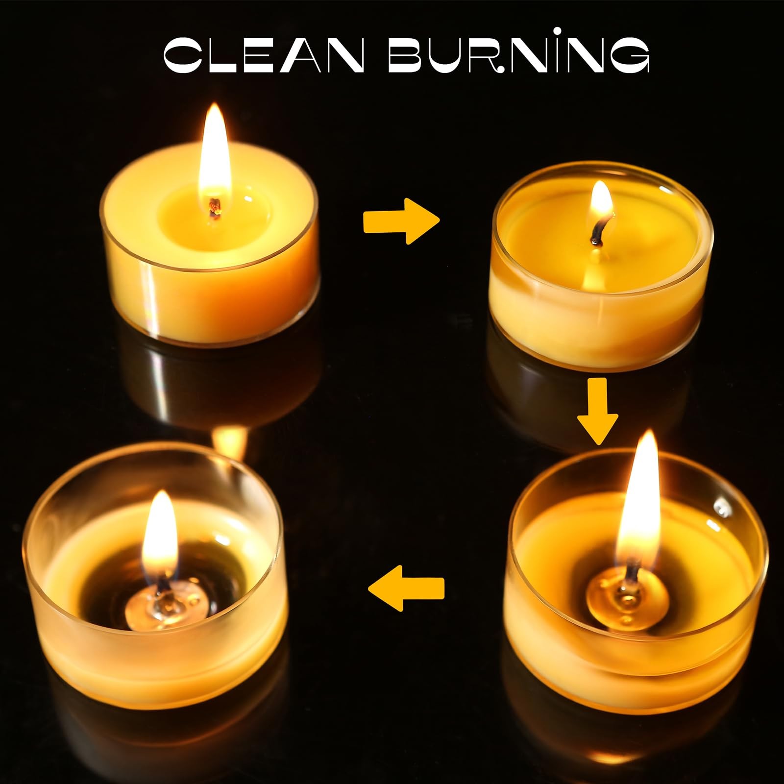 48 Packs Beeswax Tealight Candles, 100% Pure Beeswax Candles | 4Hour Extended…