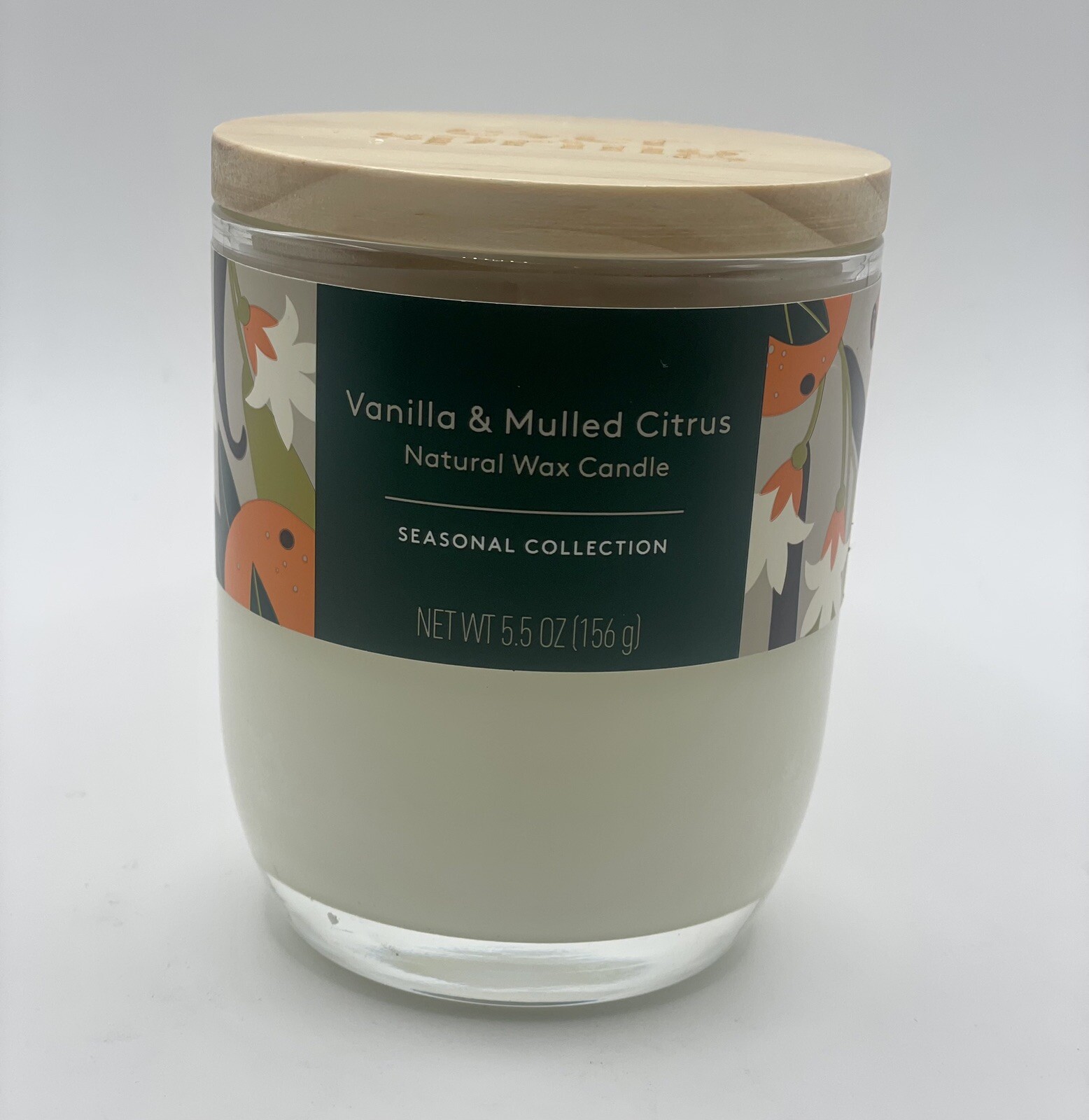 ever spring Candle Vanilla, & Mulled Citrus 5.5 oz JAR CANDLE Soy Wax Wooden Lid