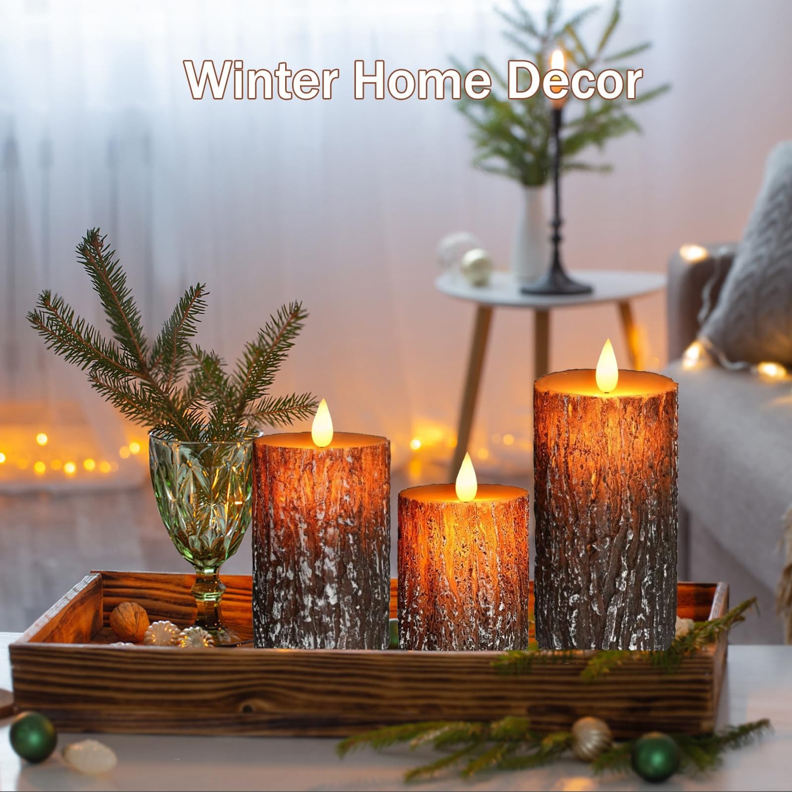 VEEKI VK-SP-01 Flameless Candles Set of 3 Battery LED Pillar Candles Remote
