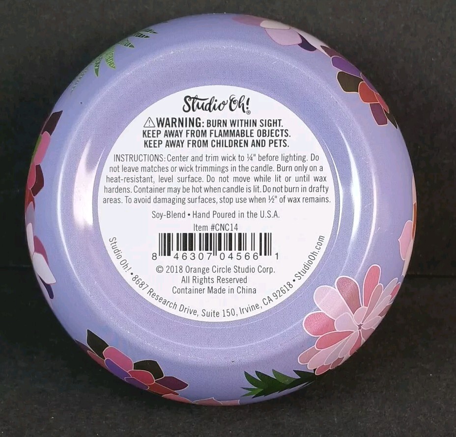 Studio OH! Soy-Blended Hand Poured Candle Jar 6.5 oz. – Orange Blossom Scent