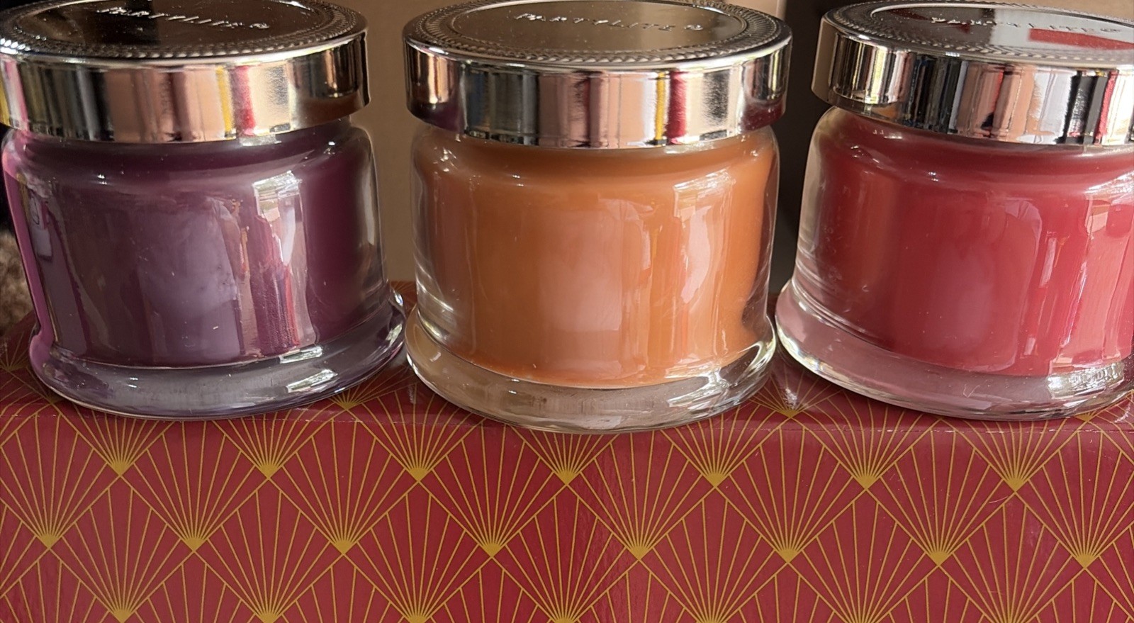 PartyLite Holiday Drinks 3 Jar Candle Gift Set Scented Candles NIB