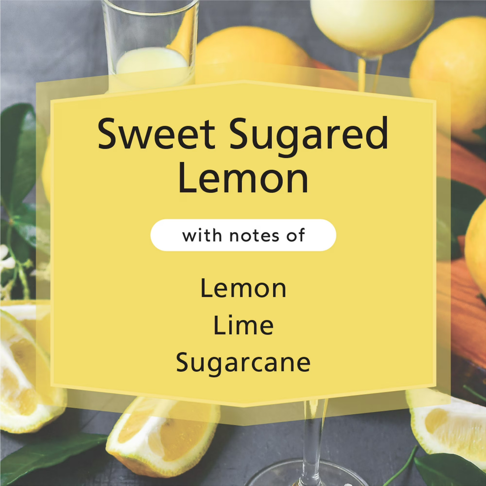 Pack of 2, 3-Wick Sweet Sugared Lemon Scented Glass Jar Candle, Yellow, 11.5 oz