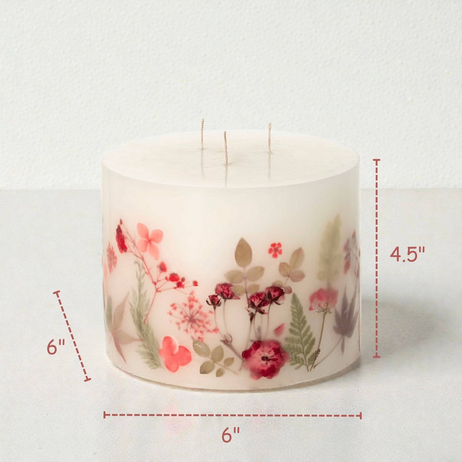Vance Kitira 3 Wick Pillar Pure Soy Wax Candle, 4LB, 80 Hours No Mess Clean Burn