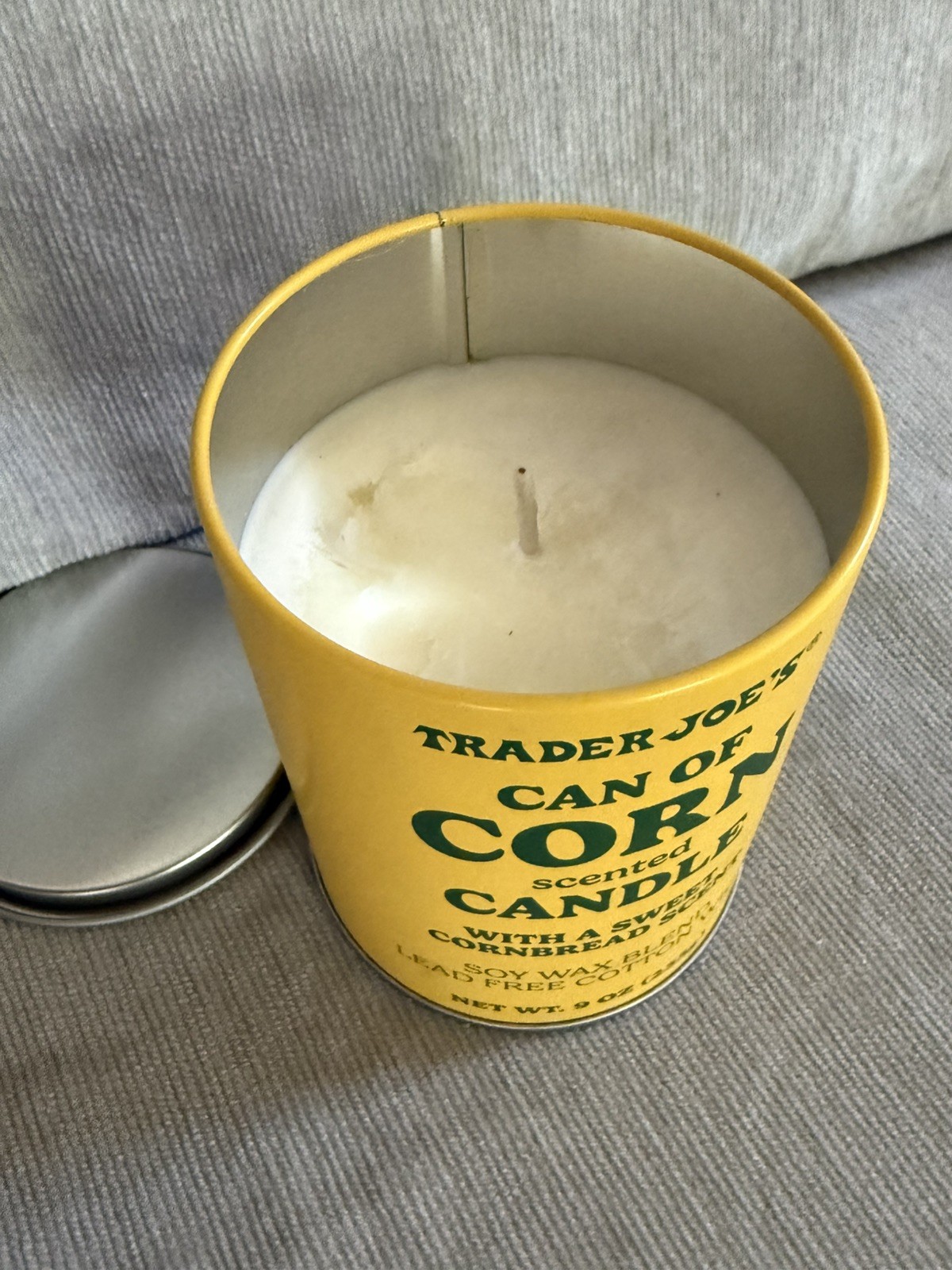 Trader Joe’s – Can of Corn Scented Candle – Soy Wax Blend – 40 Hours Burn