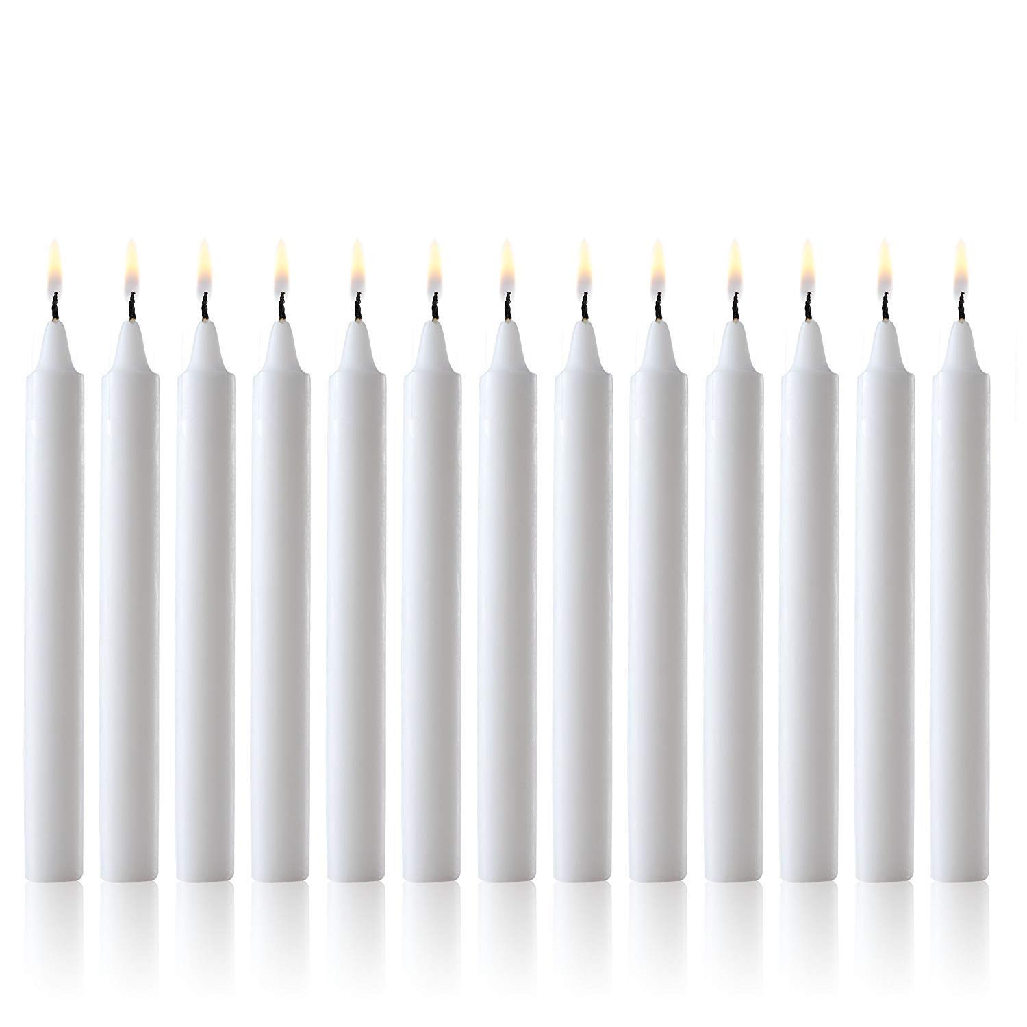 White Taper Candles – Set of 60 Dripless Chimes Candles – 4 inch Tall, 1/2 in…