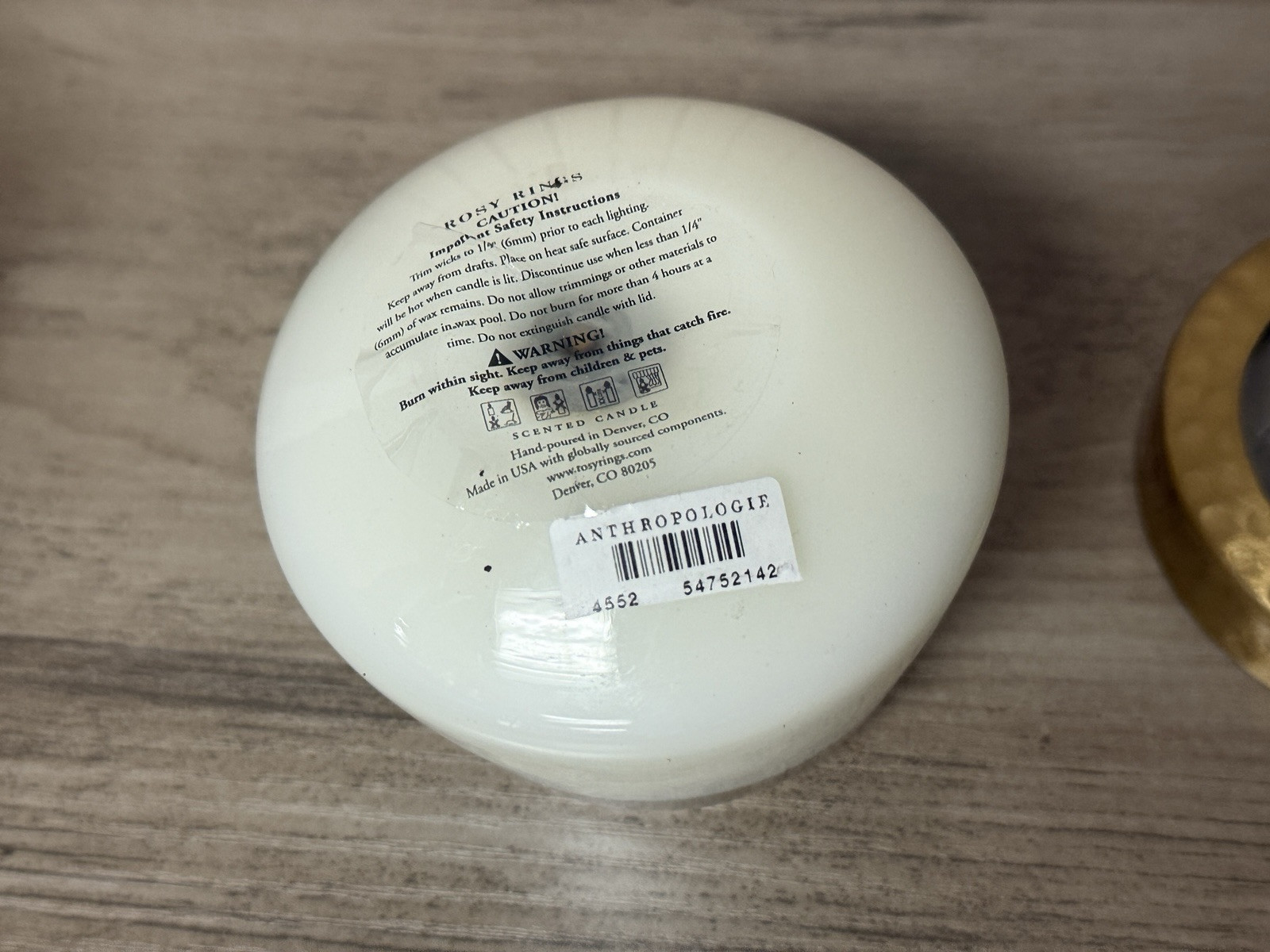 Anthropologie Rosy Rings Scented Floral Press Candle Pallo Santo Rosewood 4.5oz