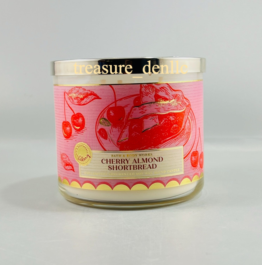 Bath & Body Works Cherry Almond Shortbread 3-Wick Scented Candle 14.5oz New