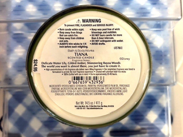 NEW! Bath & Body Works DISNEY PRINCESS TIANA 3-Wick Scented Candle-Large-14.5 oz