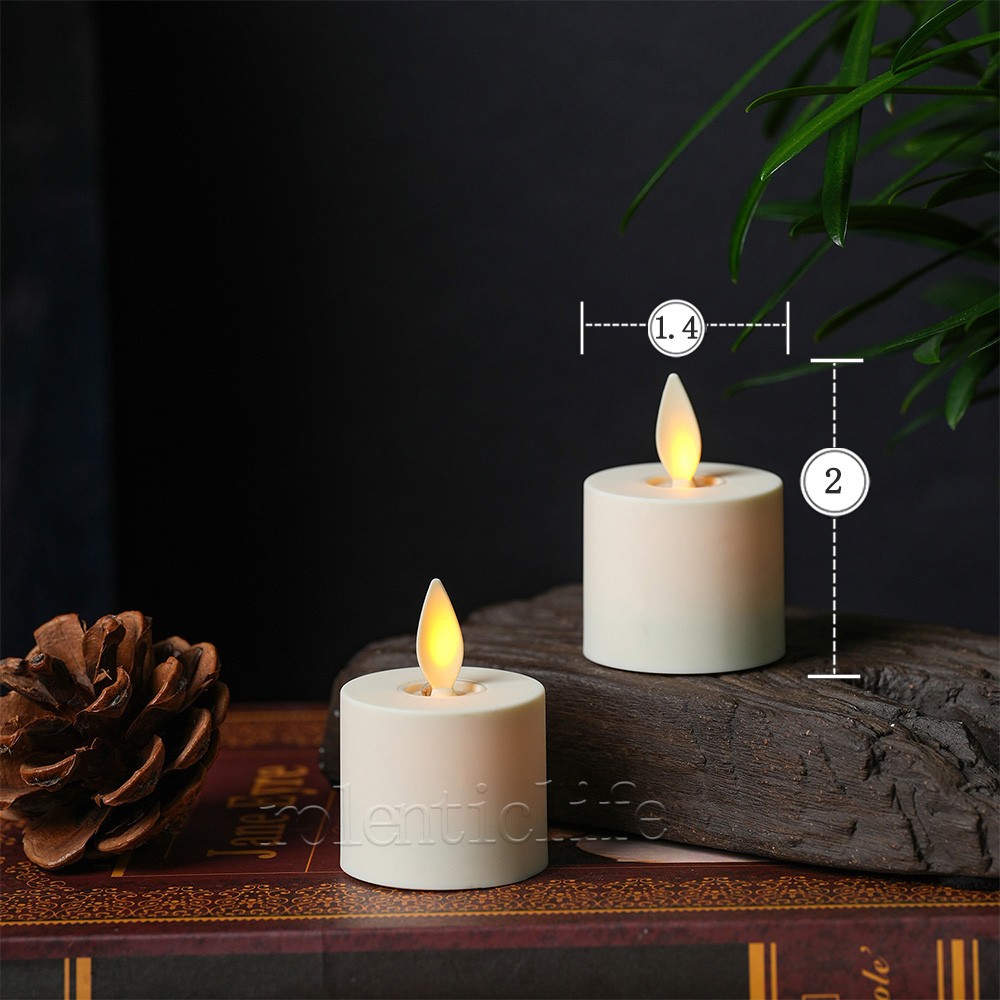 Set of 4 Luminara Flameless Moving Wick LED Battery Tea Light Candles w/Remote