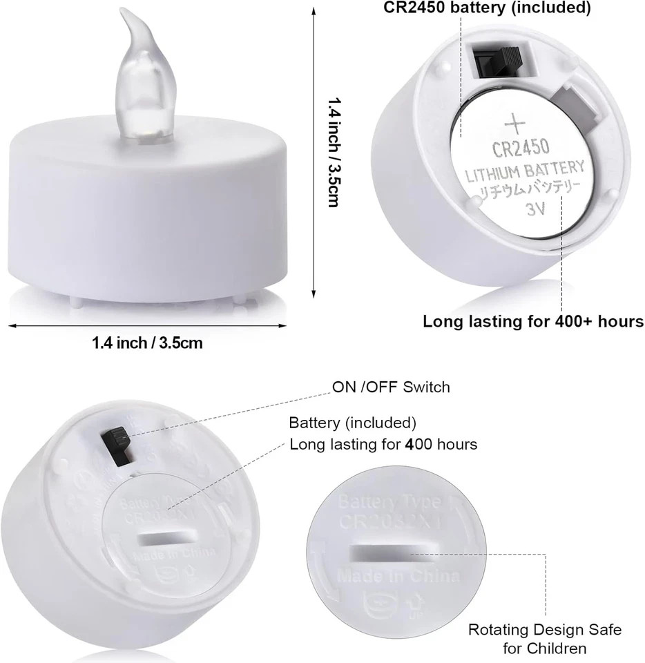 Tea Light Candles with Remote Control,Flickering Flameless LED Candle,Long Lasti