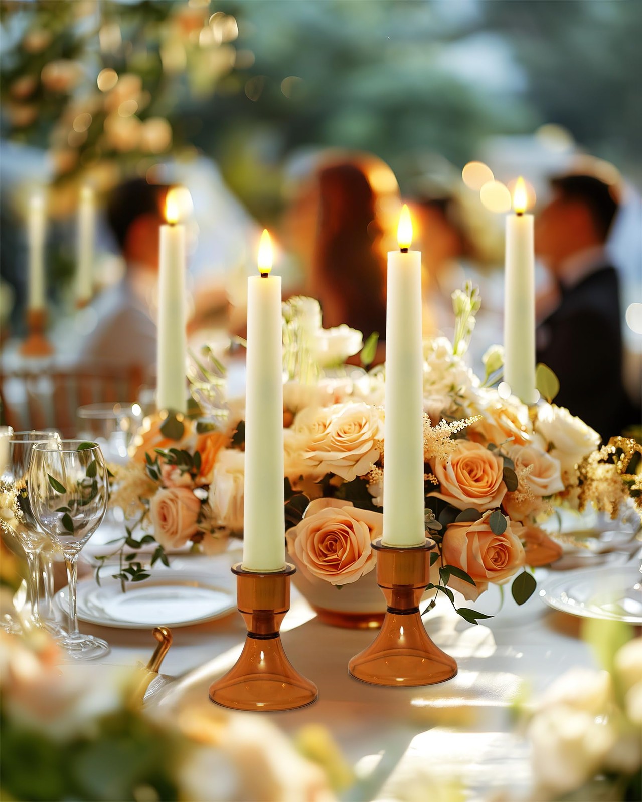 9 Pcs Flameless Taper Candles, Battery Operated Candlesticks Require 2 AAA Ba…