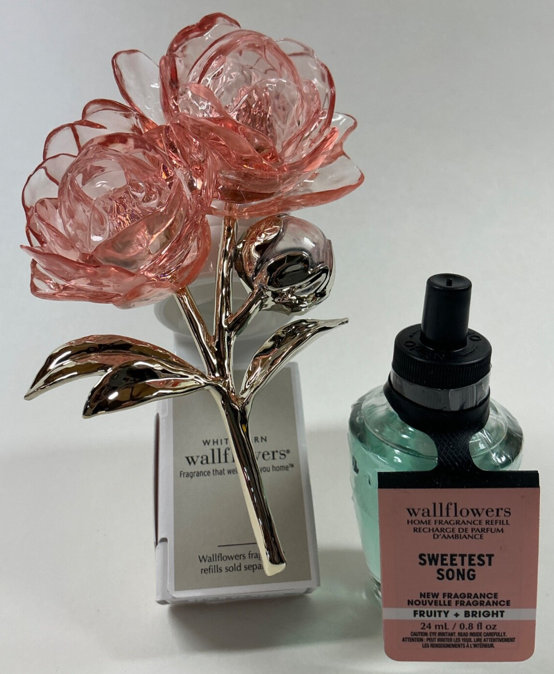 Bath & Body Works Sweetest Song 3-wick Candle + Pink Roses Plug + Refill Bulb 🌹